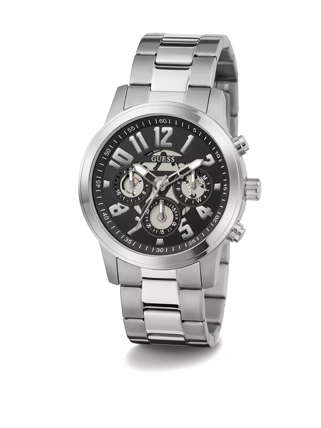 GUESS GW0627G1 ANALOG WATCH Men's Black Sunray Dial Silver Round Case/Silver  Stainless Steel Bracelet 3