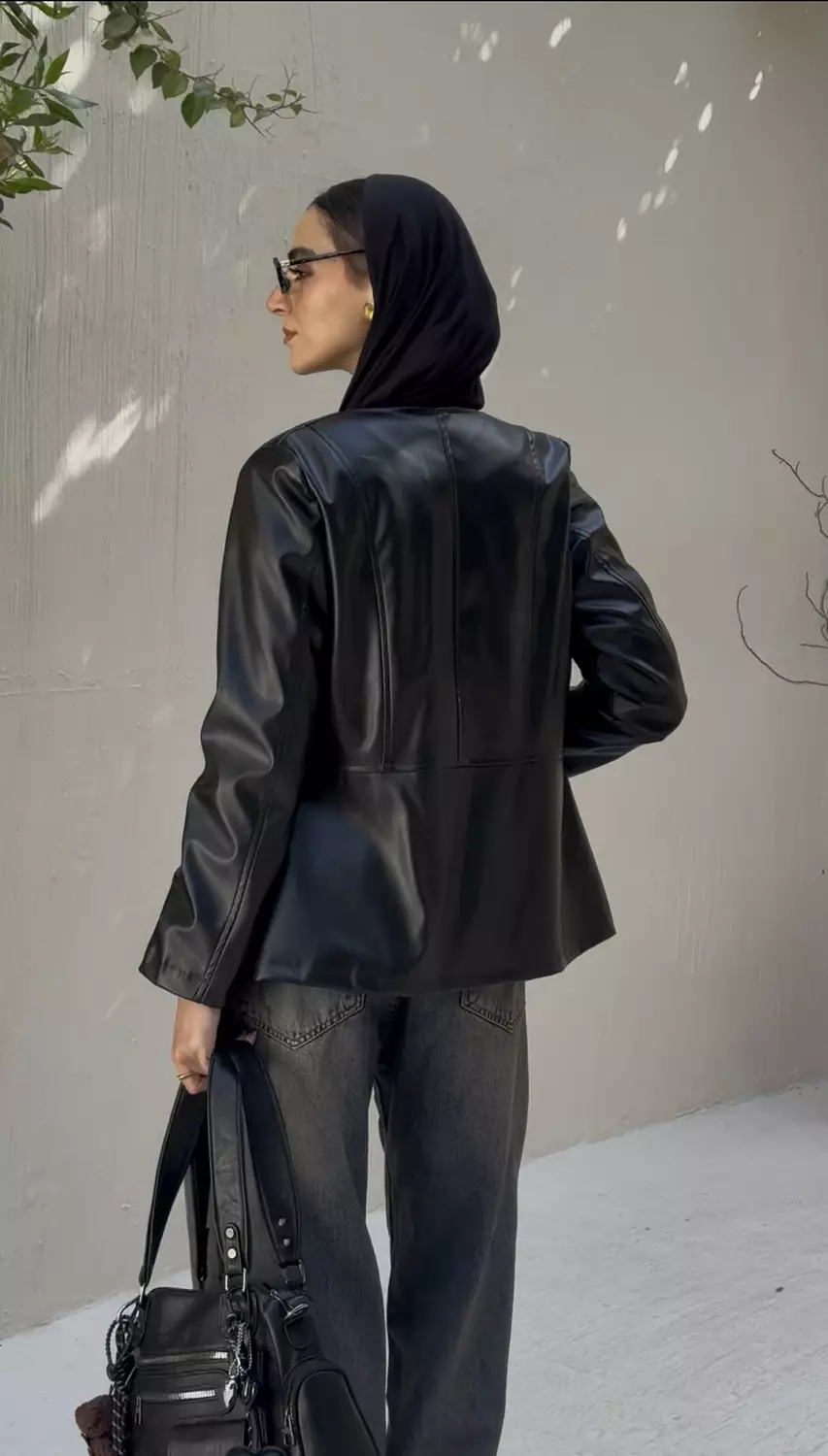 Leather Jacket in Black 1