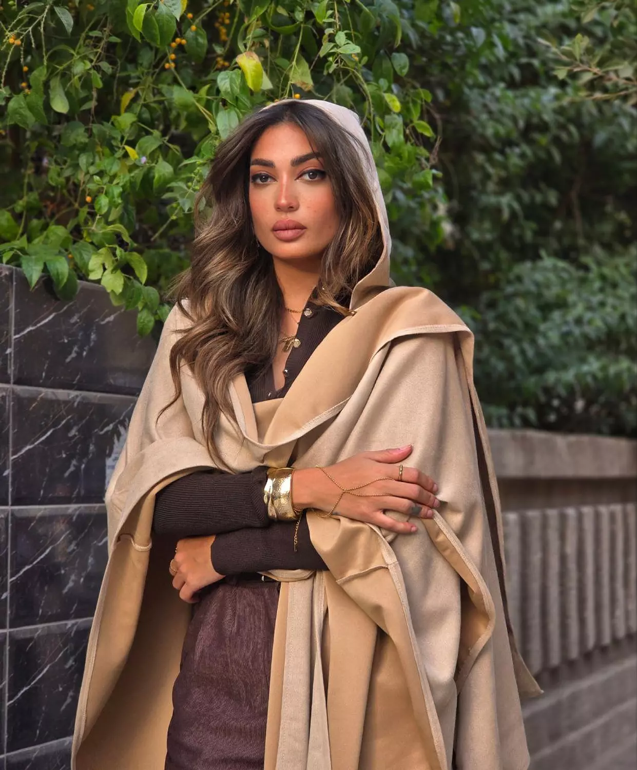 Beige Moroccan style suede kaftan  image