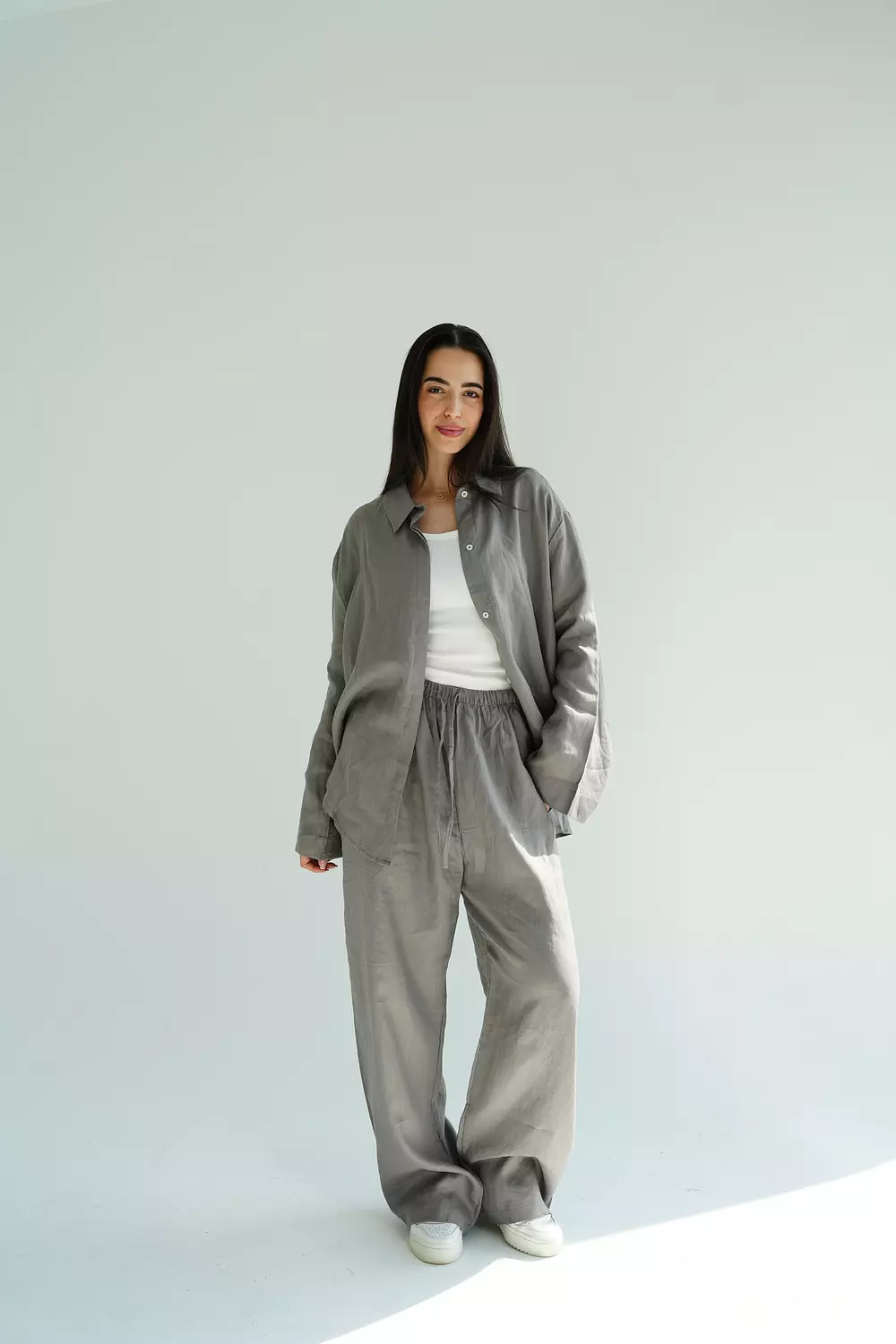 The pure linen set in grey 7