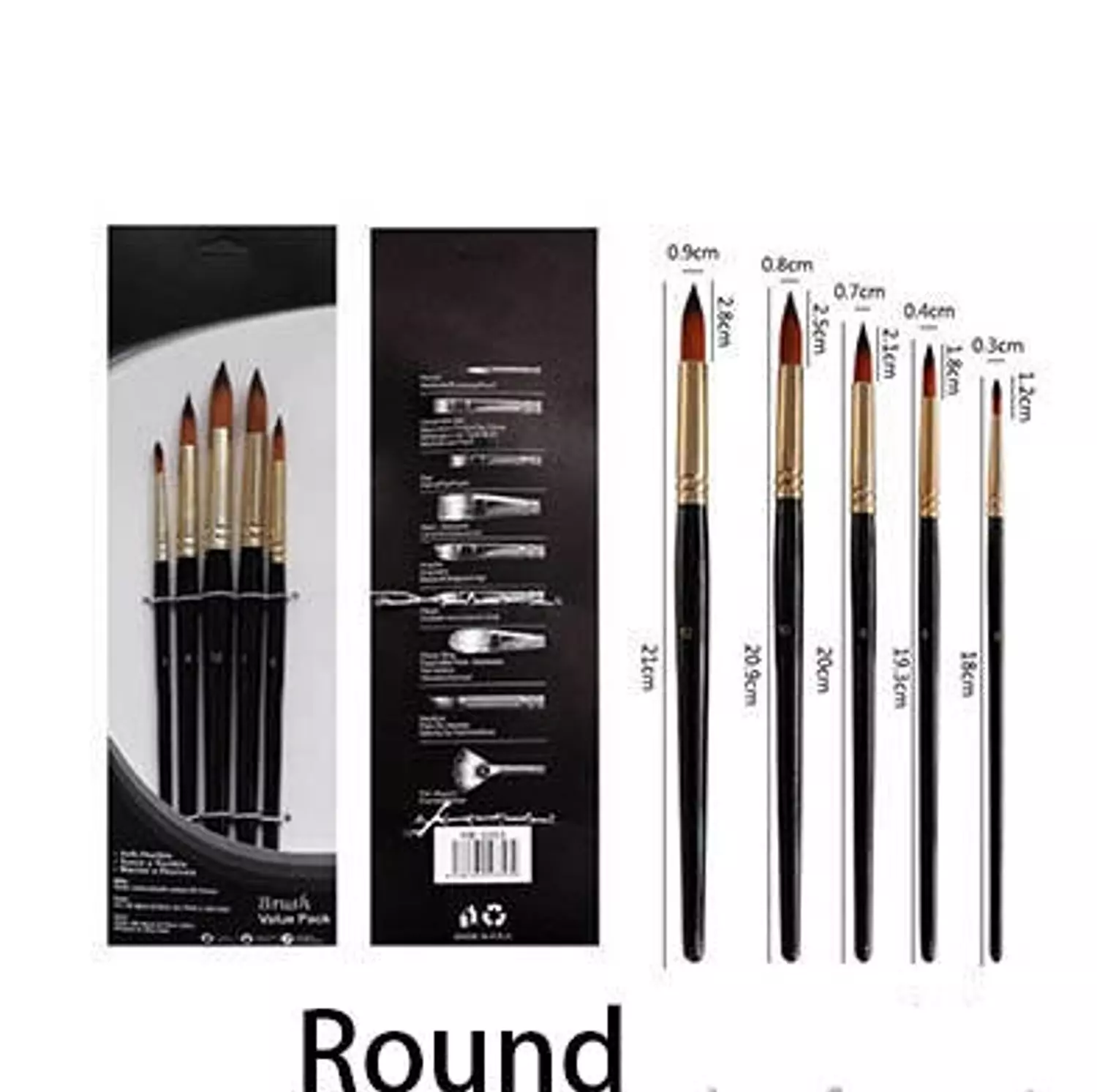 طقم فرش رسم (اشكال متعددة)5 ق. XinBowen Artist Brushes 5 Pcs  5