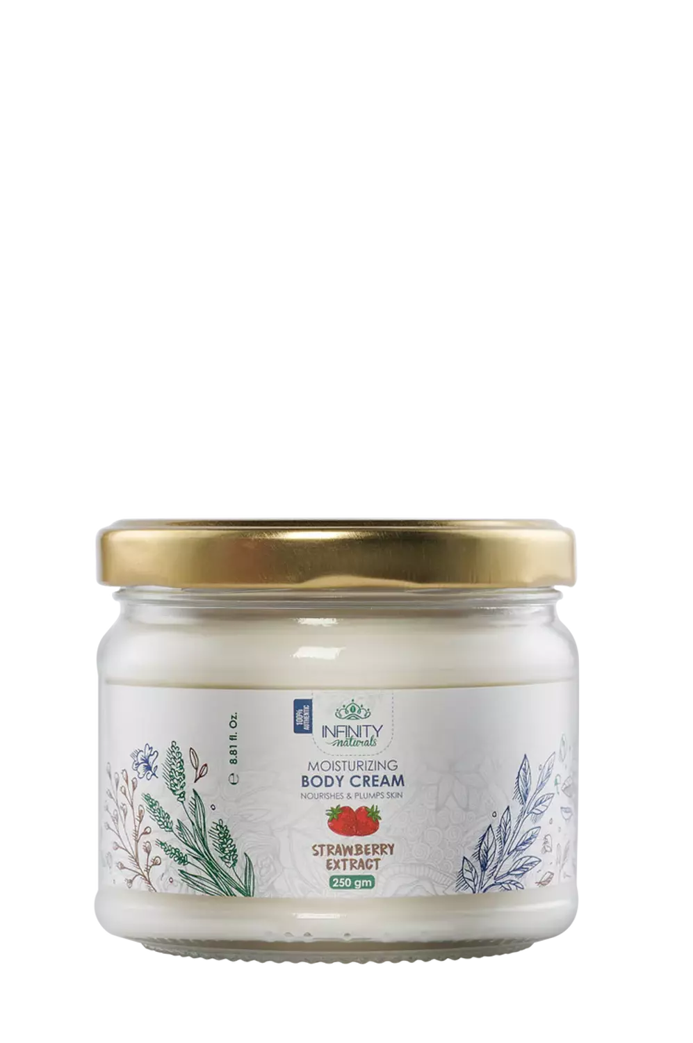 Infinity - Moisturizing Body Cream Strawberry Extract - 250 gm  image
