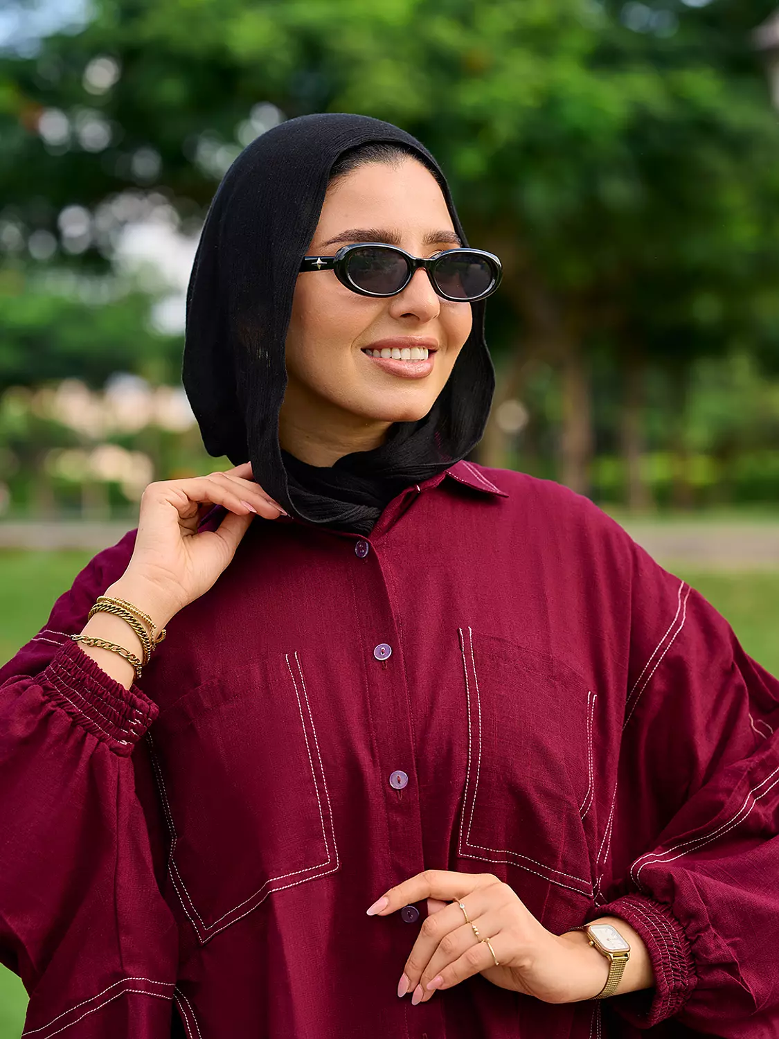 Hayat Blouse in Burgandy image
