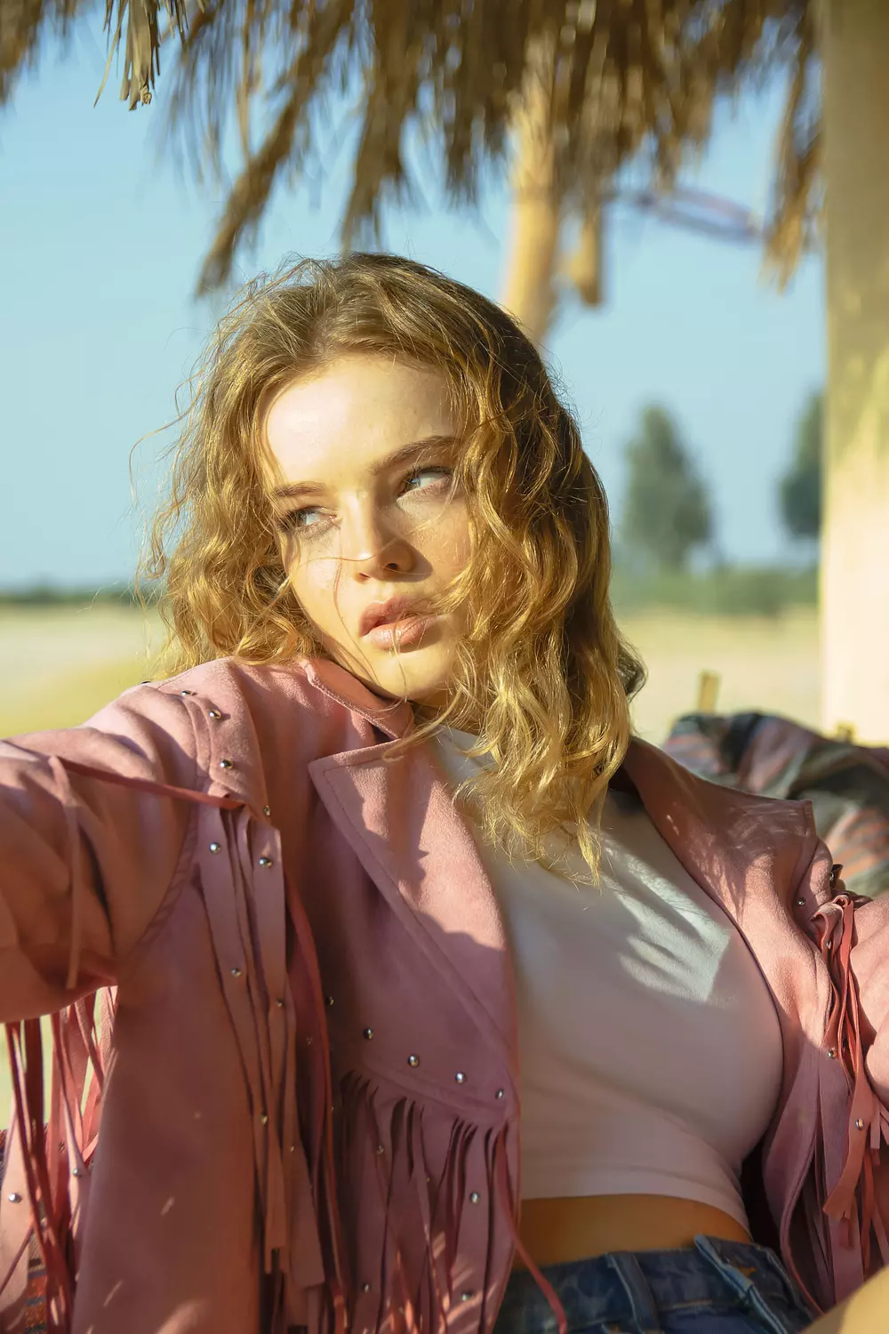 Fringe Suede Jacket - Pink 3