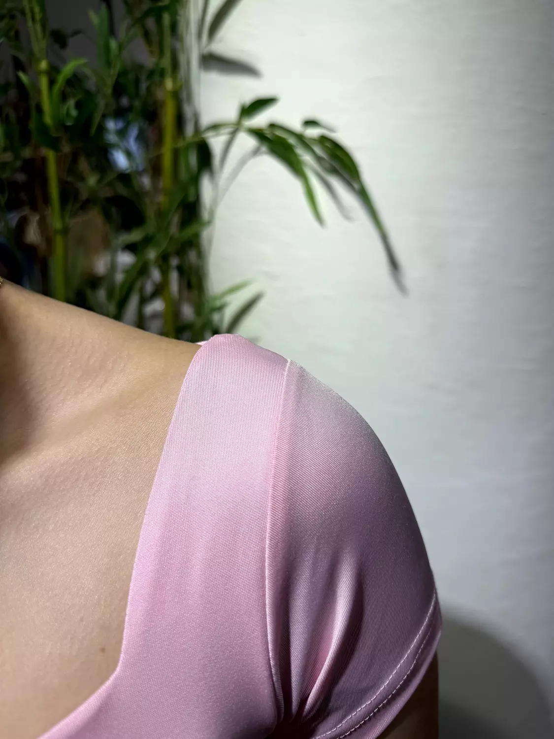 Square Neck Fitted Top | Pink 1