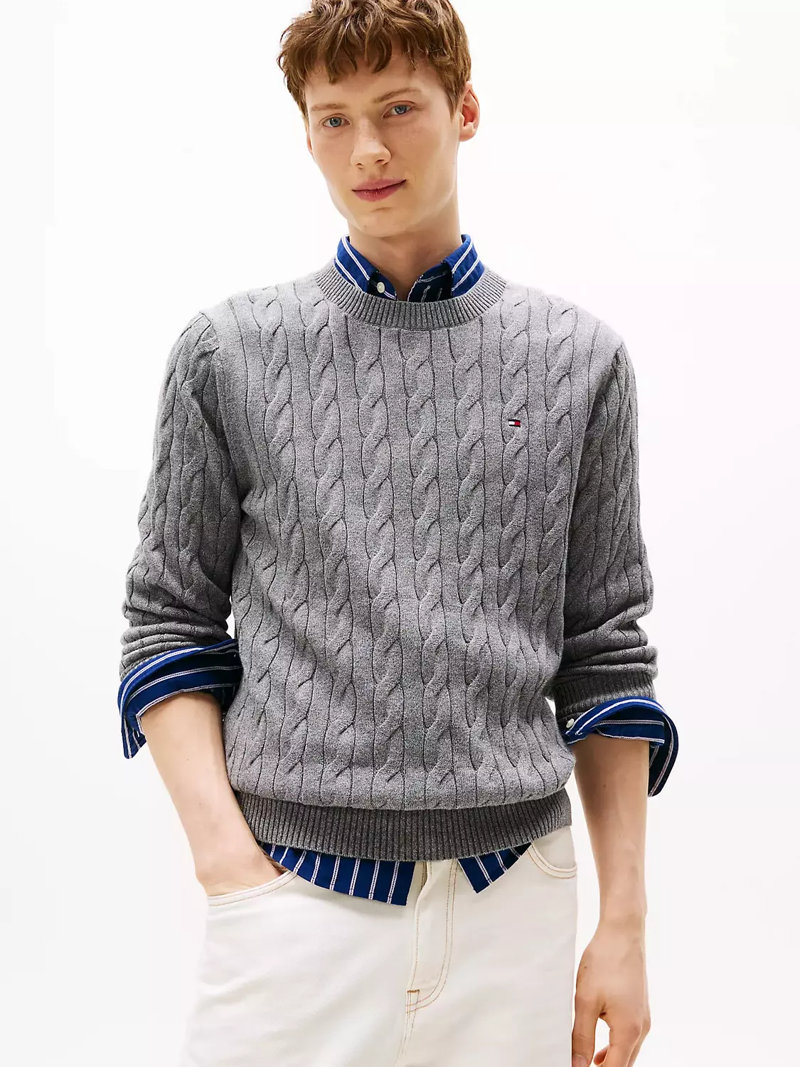 Cable Knit Crewneck Sweater 3