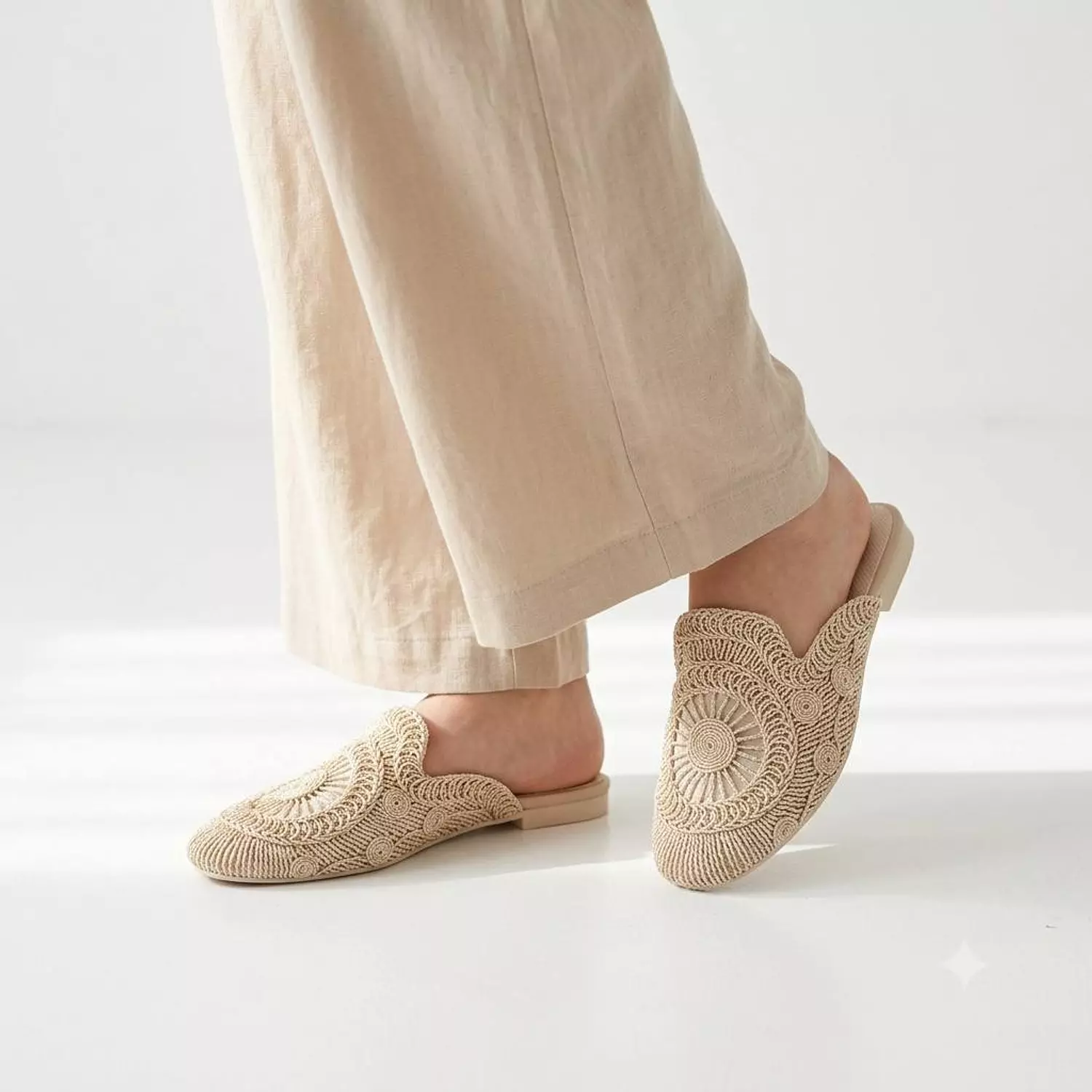 Woven Crochet Mule Flats image