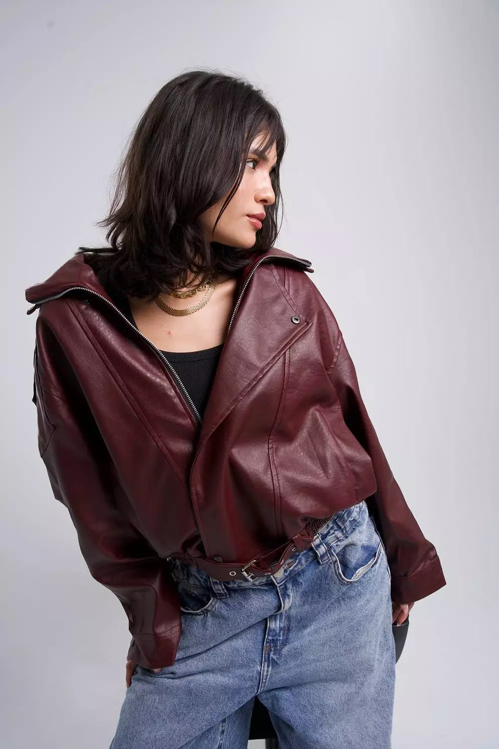 Trendy leather jacket 2