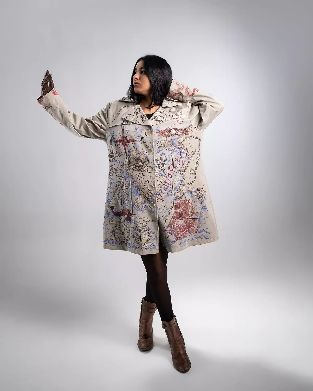 "Hidden depths “ 1of1 hand-painted coat  image