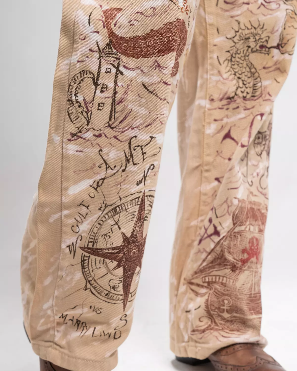 "Octopus’s heart “  1of1 hand-painted pants  5