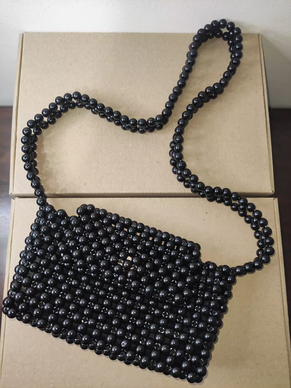 Black beaded bag  image
