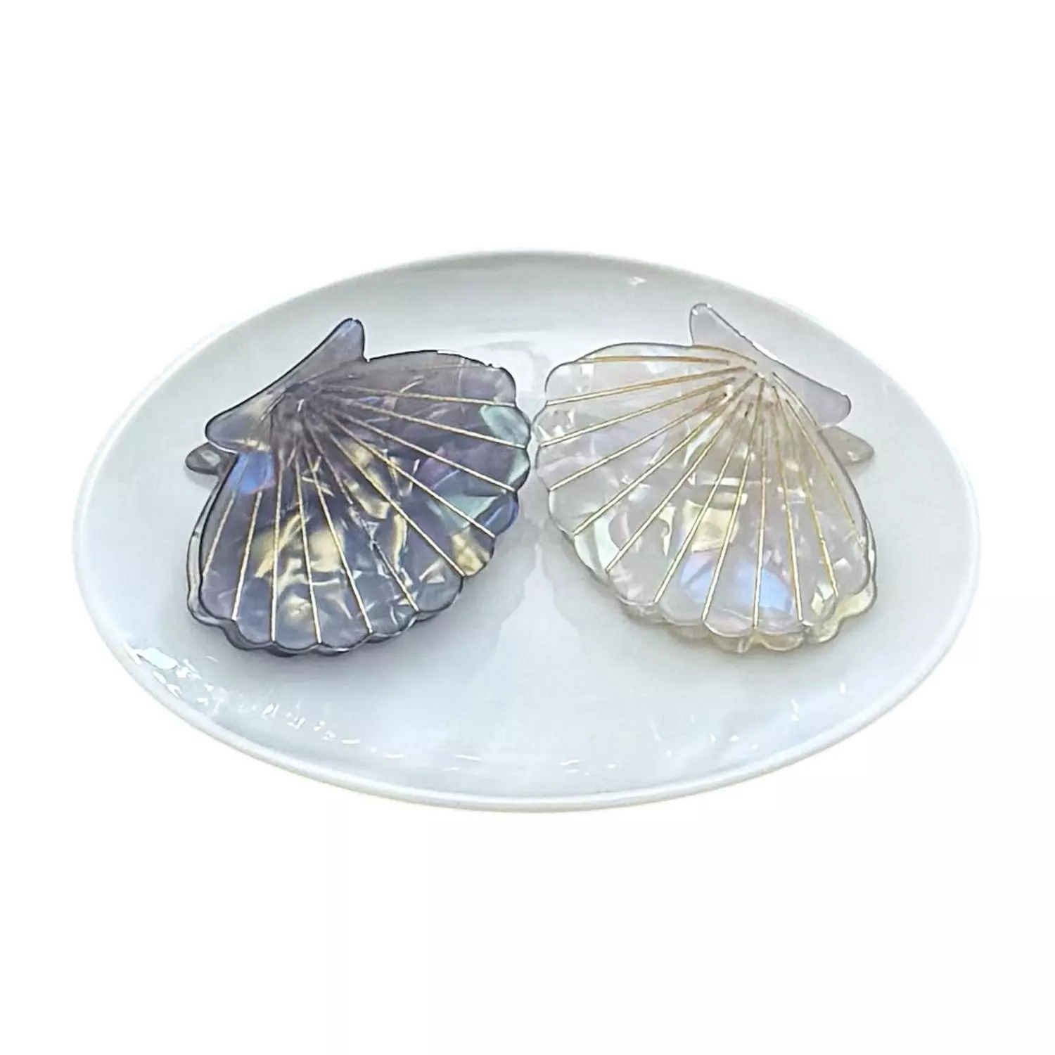 1 Pc Pastel Trendy Large Seashell Claw Clip B image