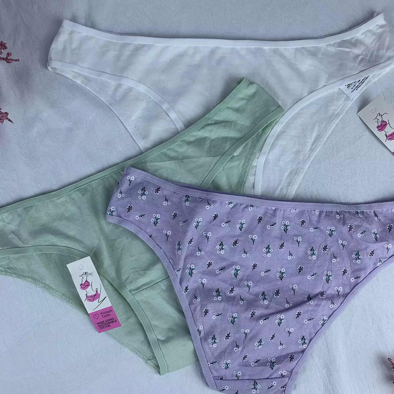 3 pieces cotton panty set from primark hover image