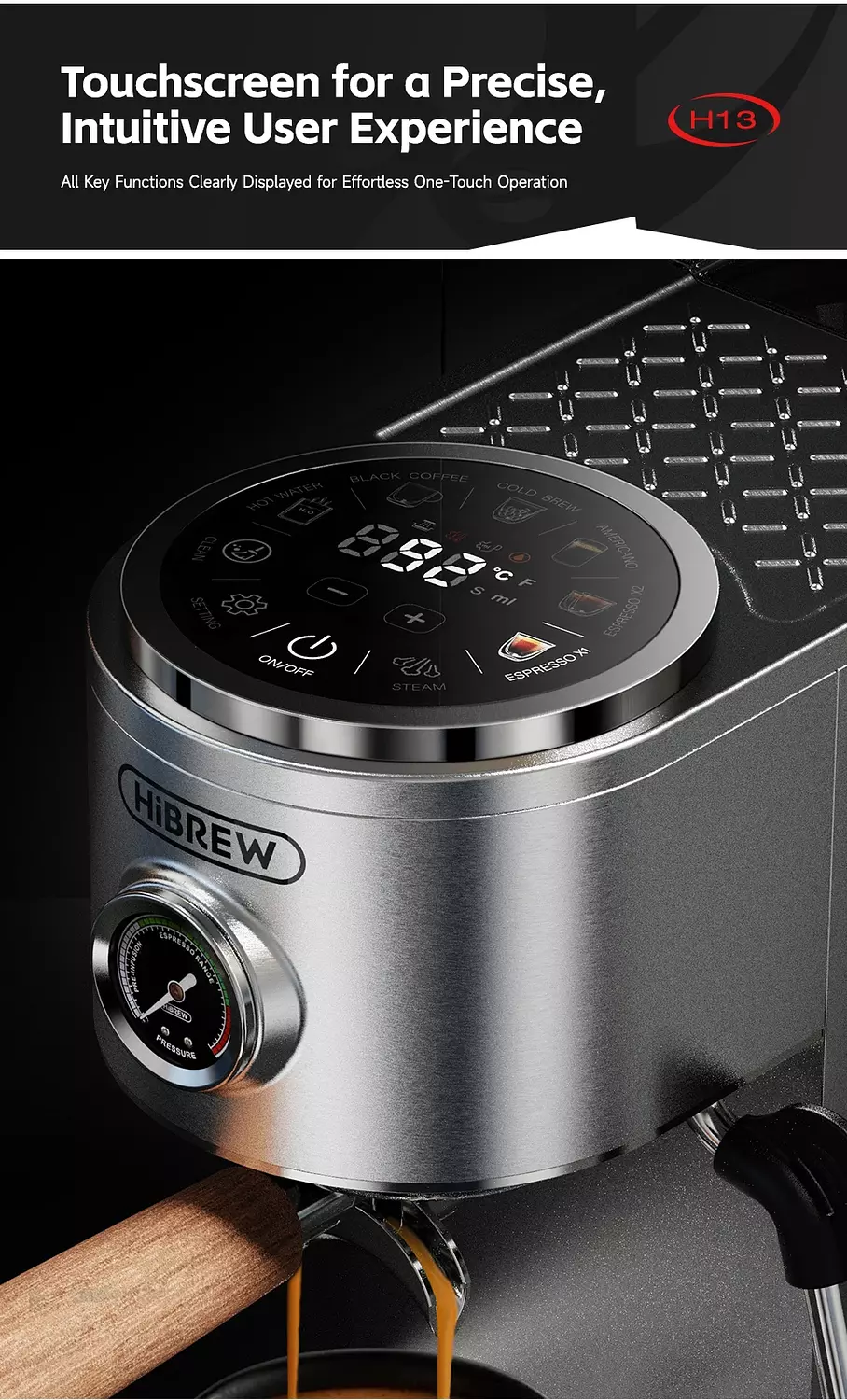 H13 Super Barista 58 mm port filter Touch screen dual boiler 14