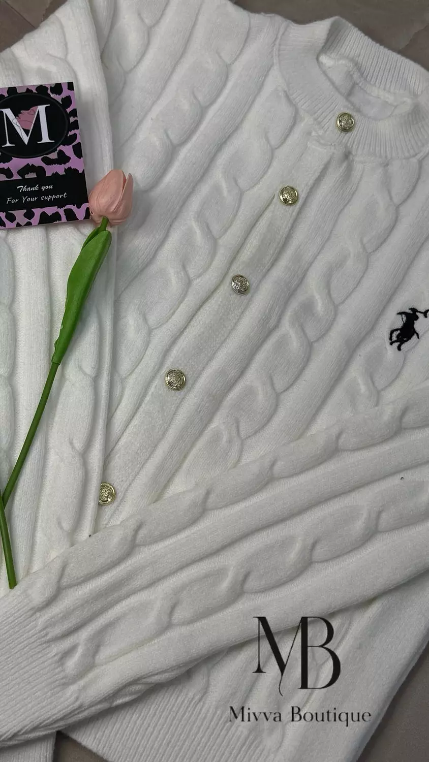 Soft Polo-Embroidered Cardigan * 12