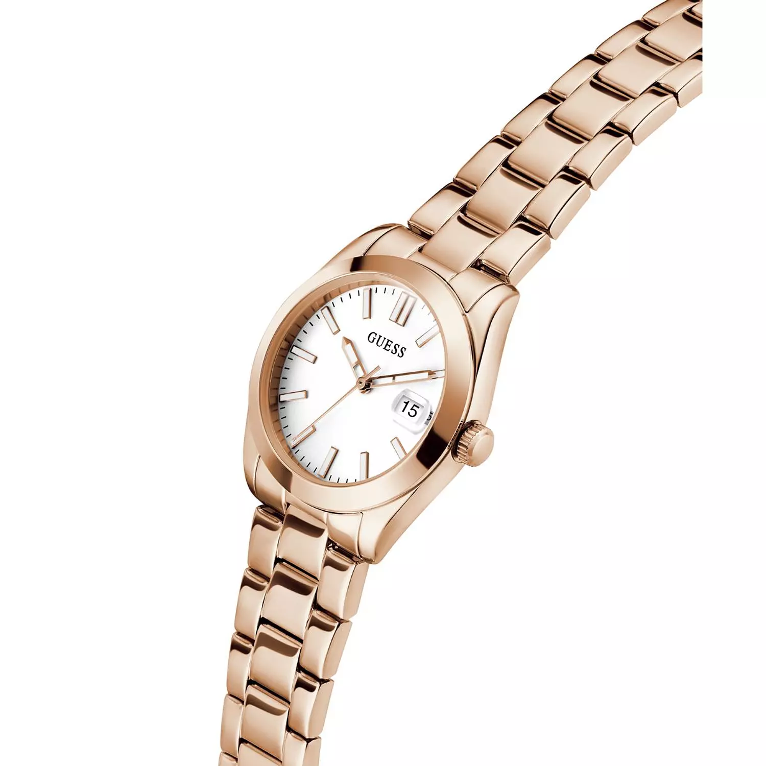 GUESS Ladies Rose Gold Tone Date Watch Rose Gold Tone Stainless Steel Bracelet GW0934L4 4