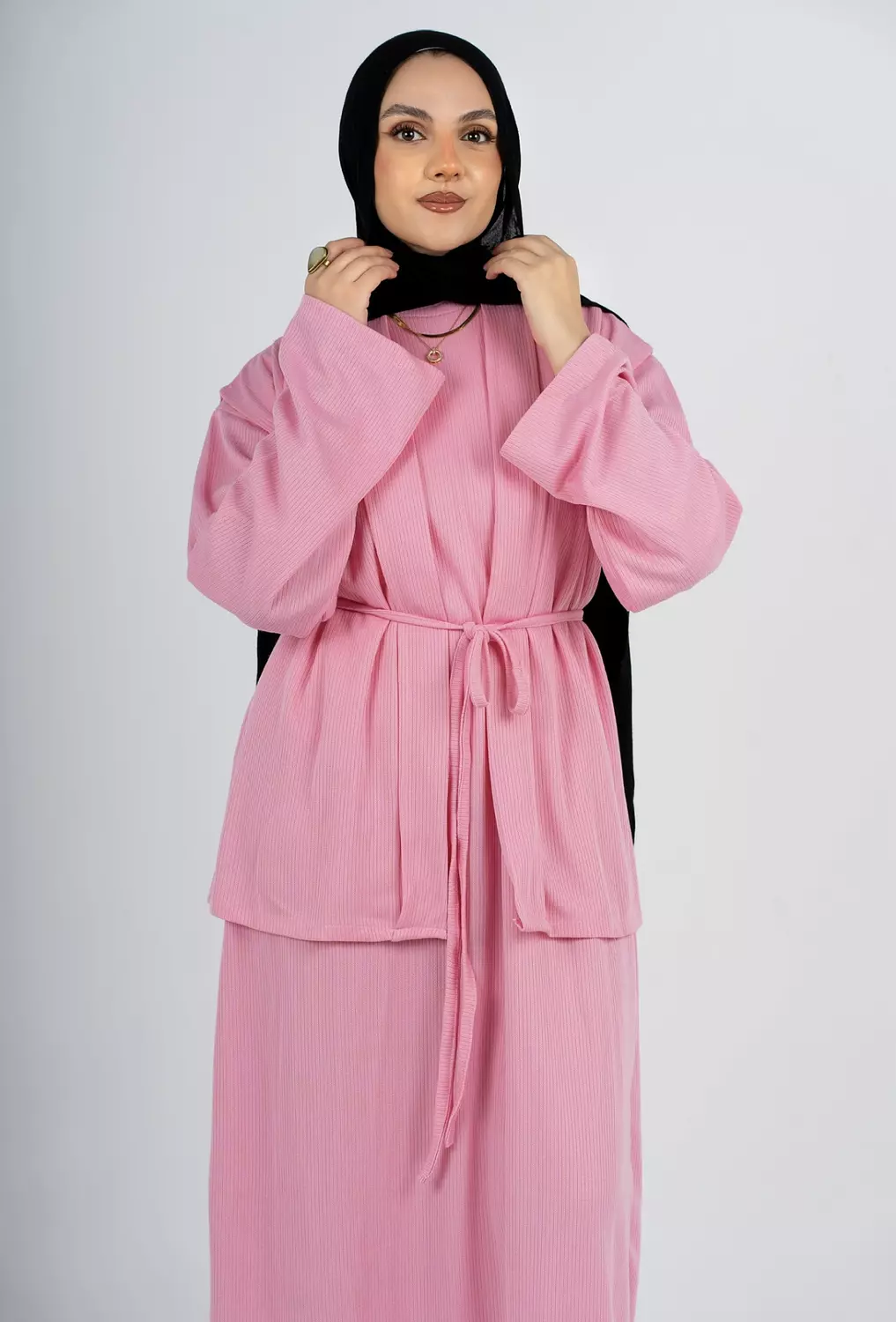 ARIA DRESS in Pink ( 2 piece ) hover image