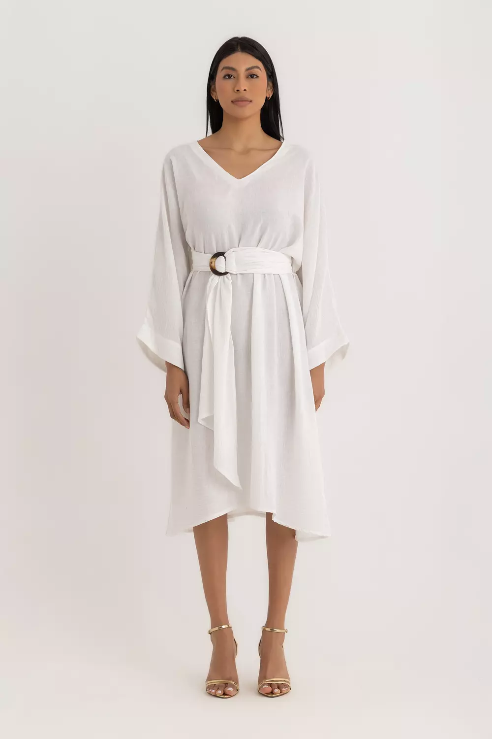 The Aline Linen Dress Off-white image