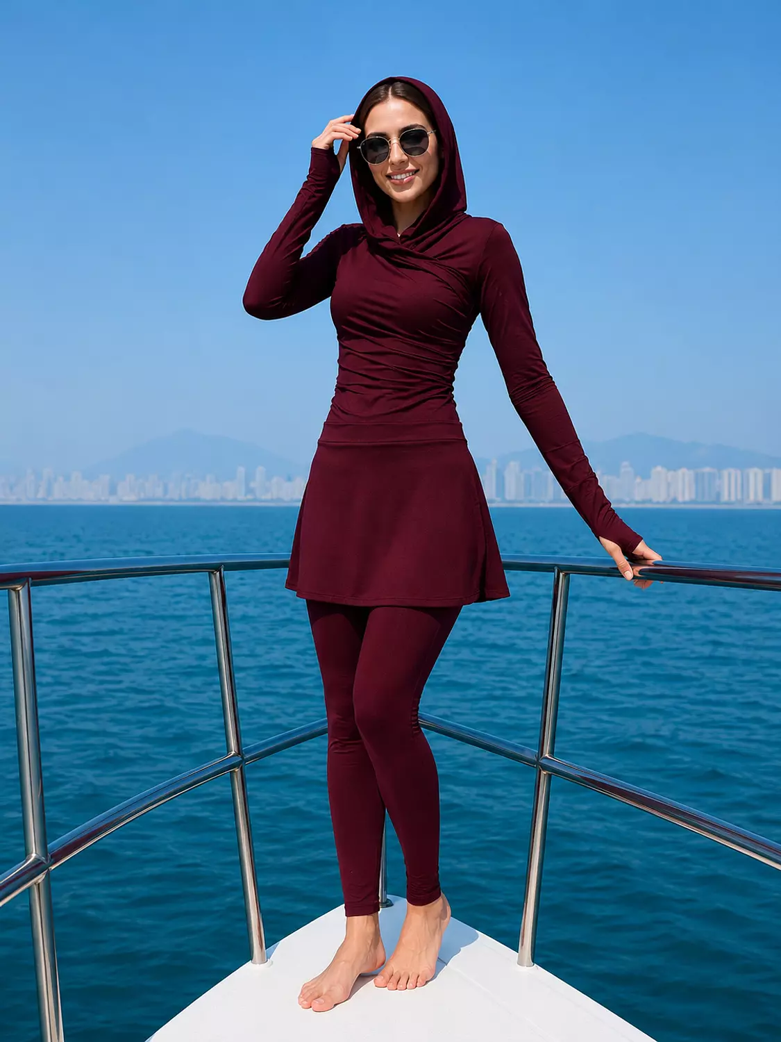 Maroon Marble Burkini 5