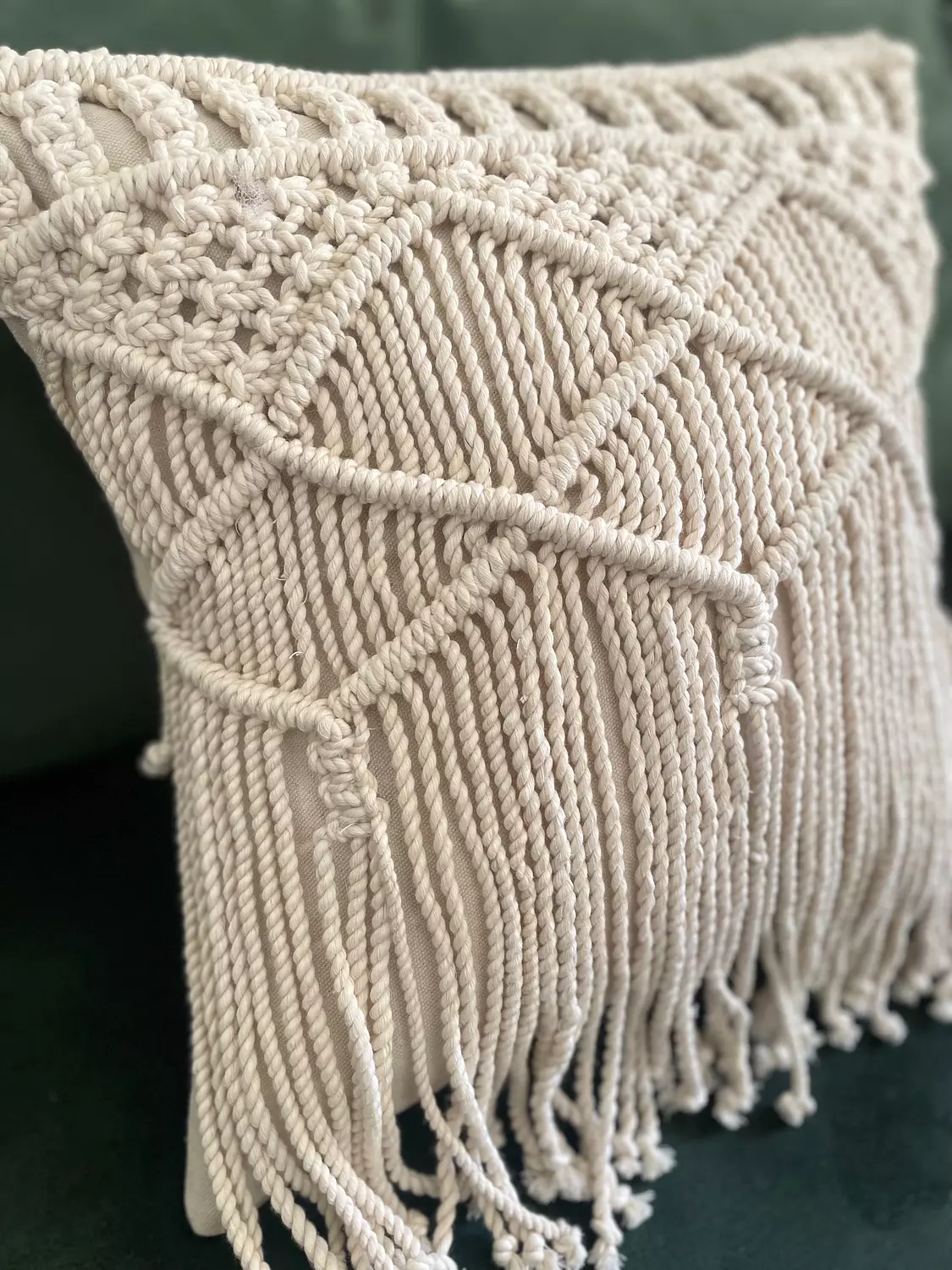 Lakes  Cotton Macrame Cushion   1