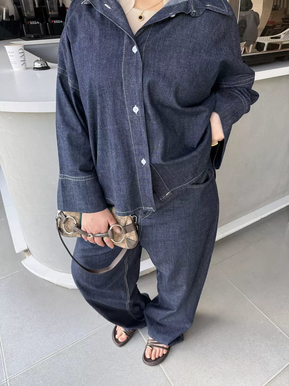 casual denim set hover image