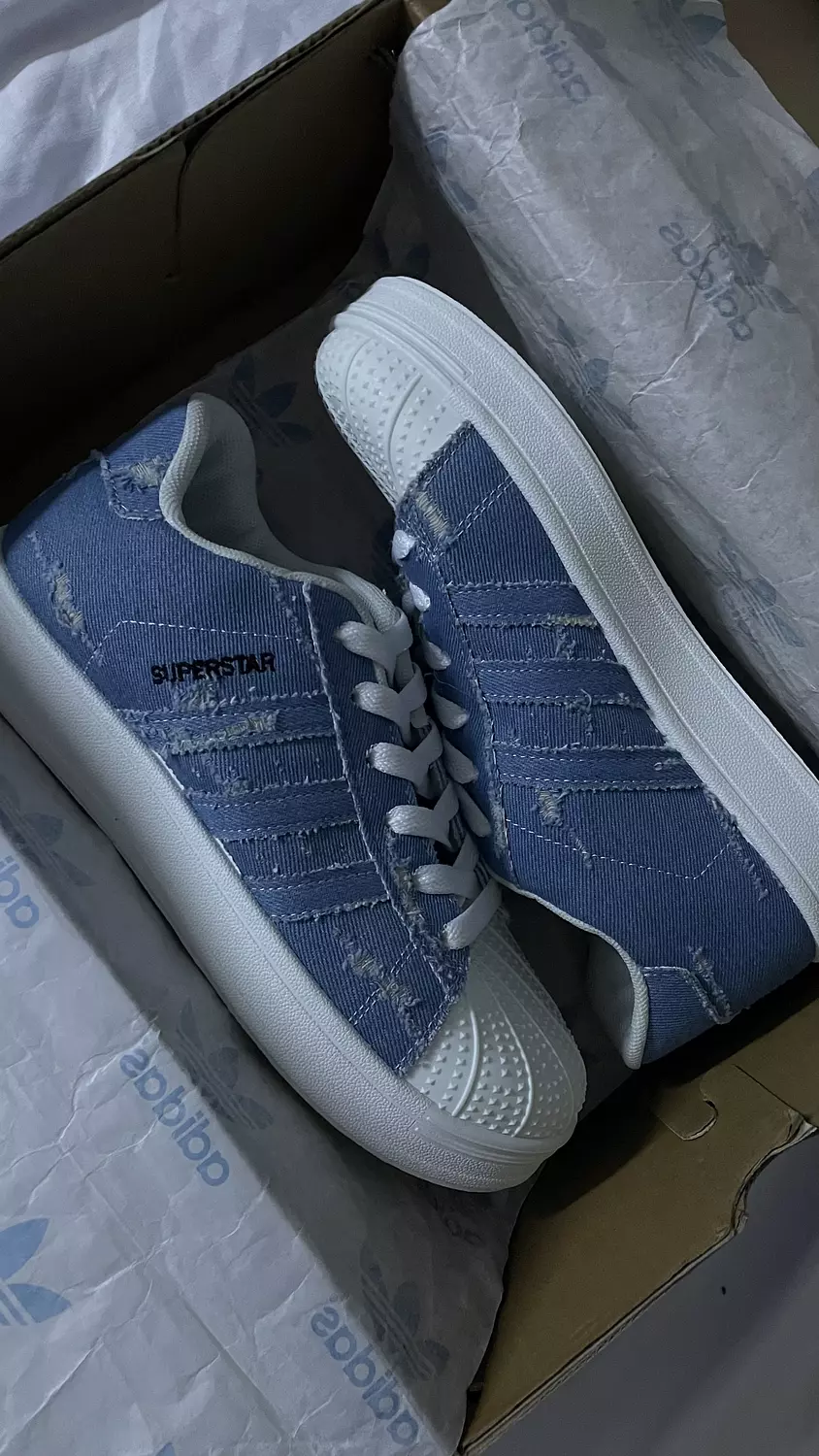 Custom Levis Superstar Adidas in Blue  image