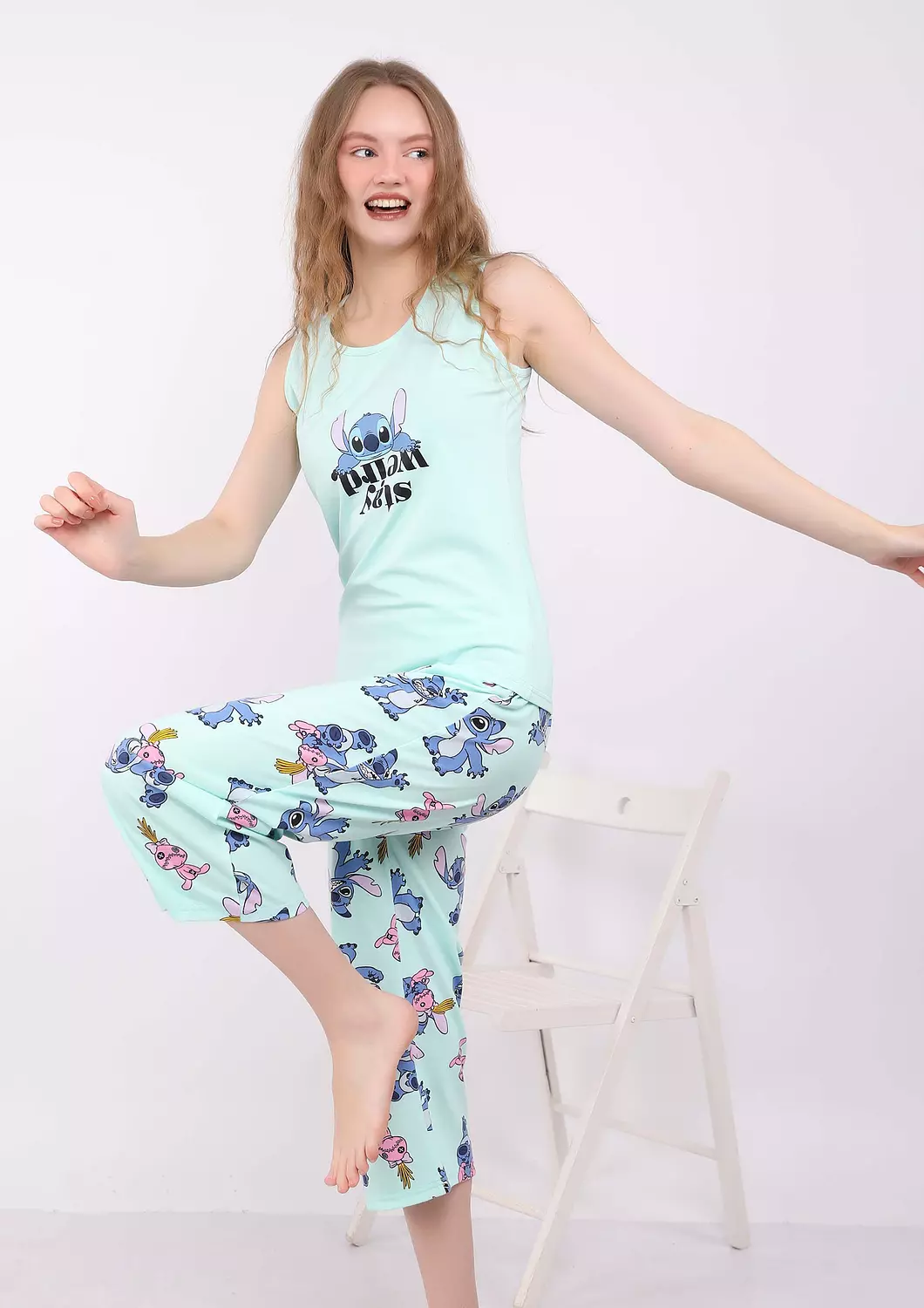 S324 LILO AND STITCH CAPRI PANTS PAJAMA SET  4