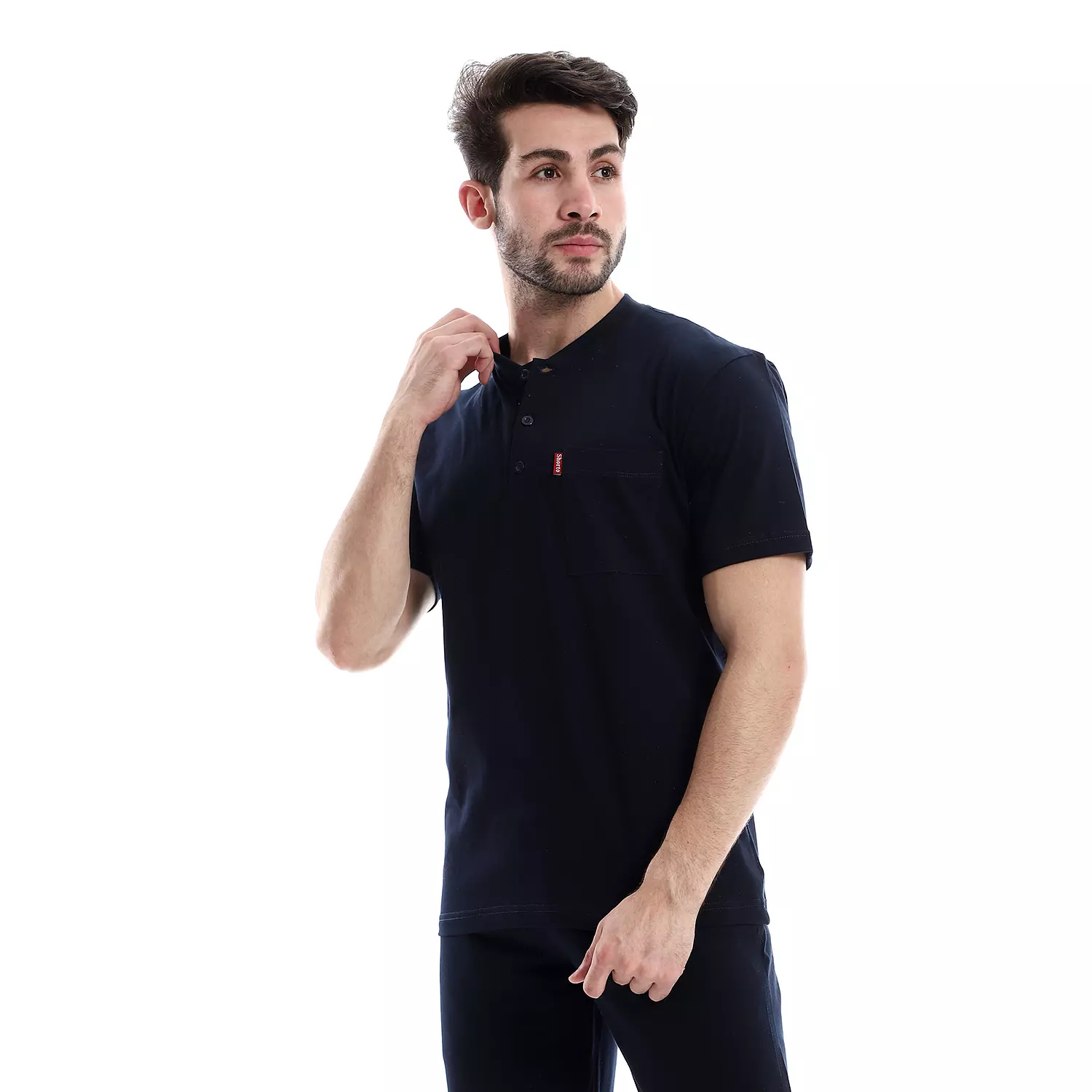 Men Cotton Plain T-Shirt - 4037 - Dark Blue image