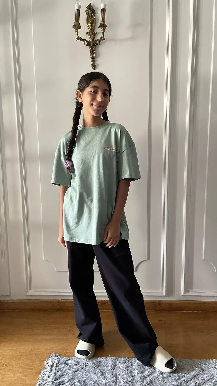 SOUTH CAN Black Wide Leg Sweat-pant for girls  3