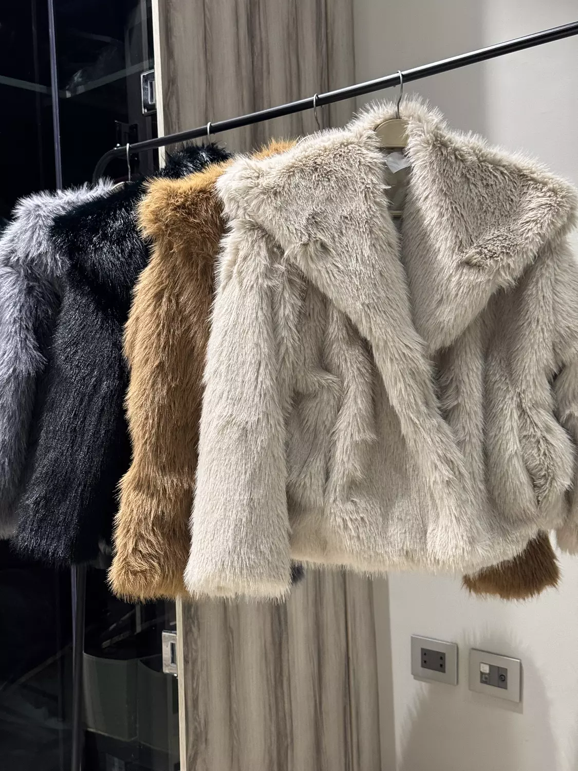 Double collar fur coat 6