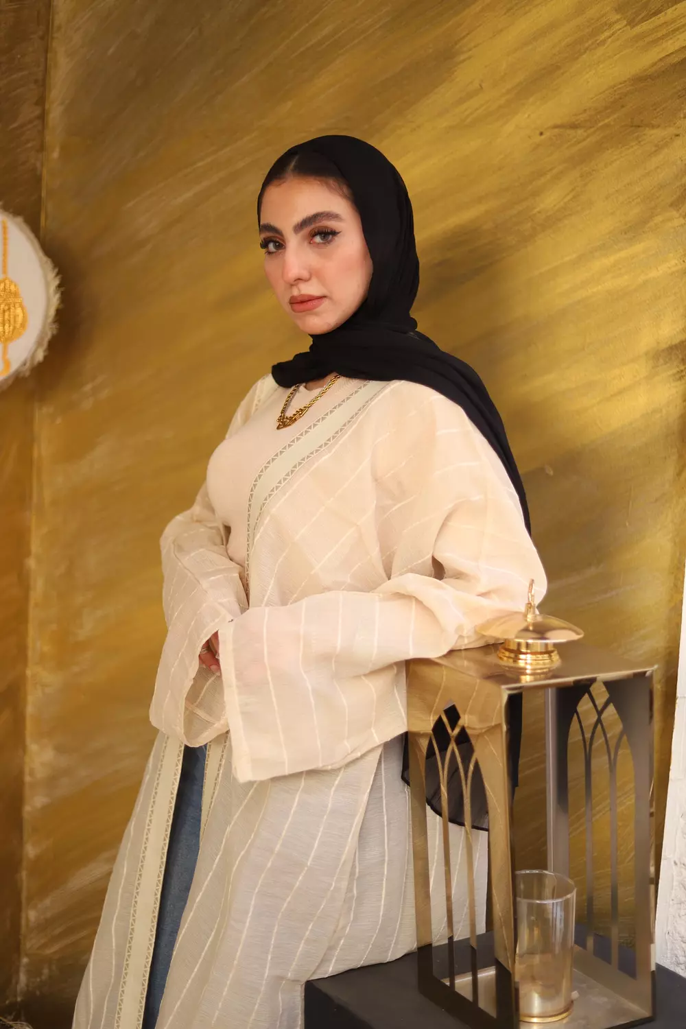 Striped Linen Kaftan  3