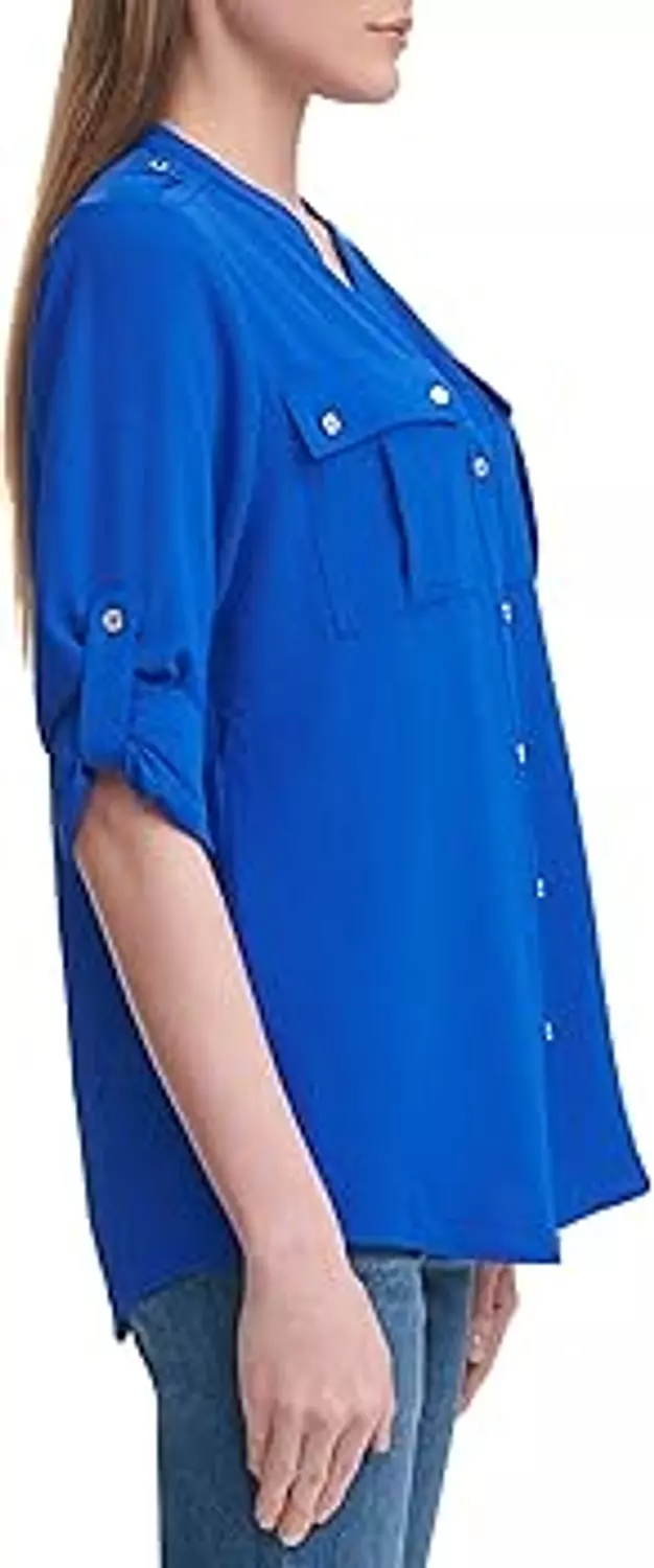 Calvin Klein Women’s Utility Blouse – Royal Blue 2