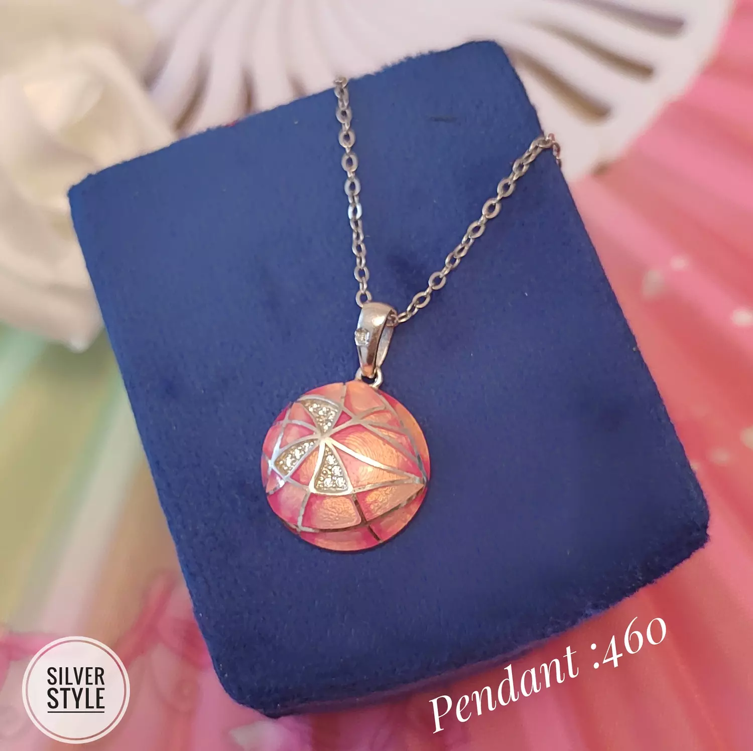 Pink Enamel pendant  image