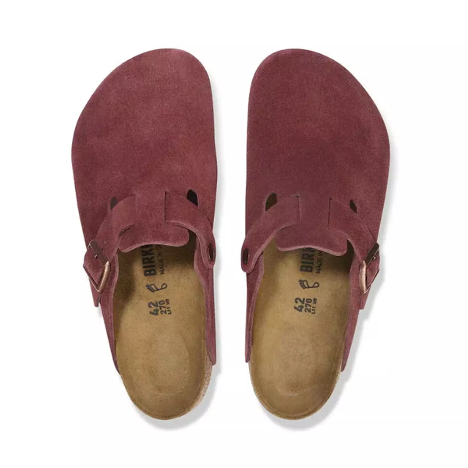Birkenstock   Boston   Burgundy   –   Suede   Leather   Zinfandel 1