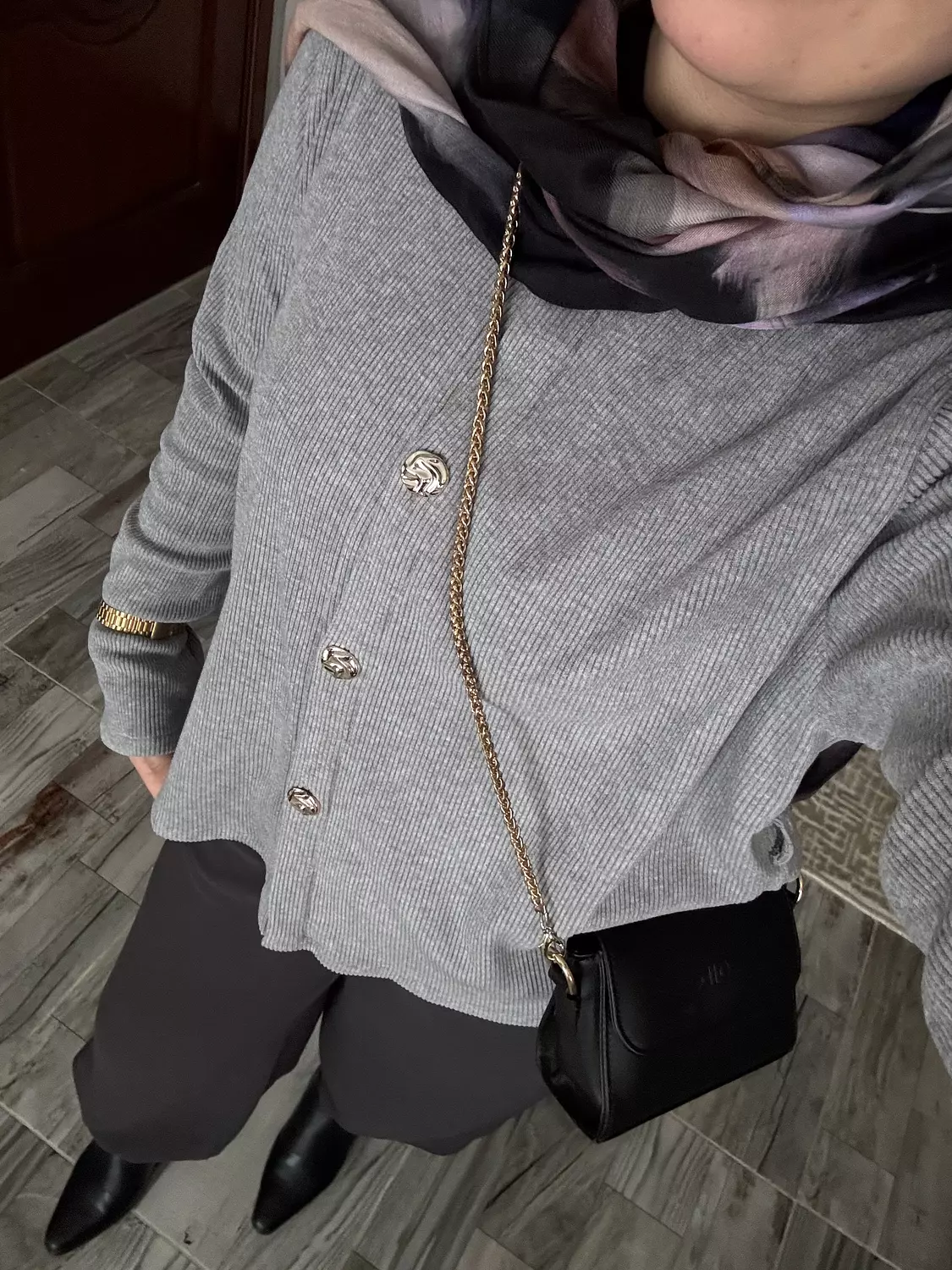 Cardigan blouse gray hover image