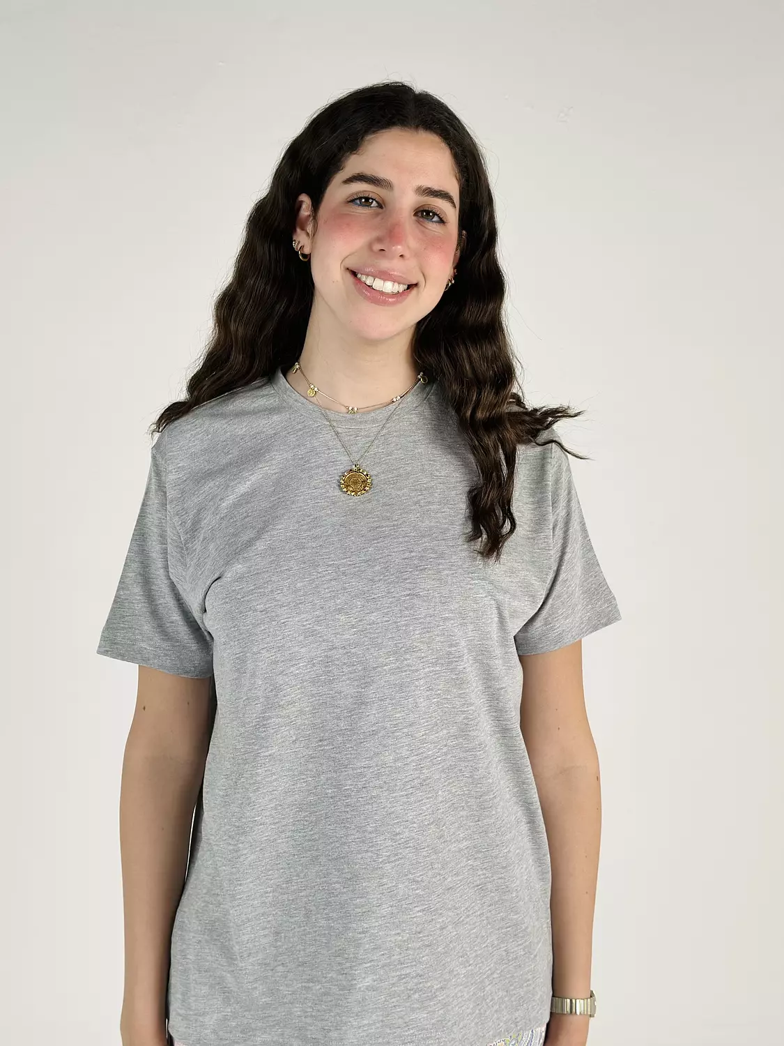 Grey Round-neck T-shirt 2