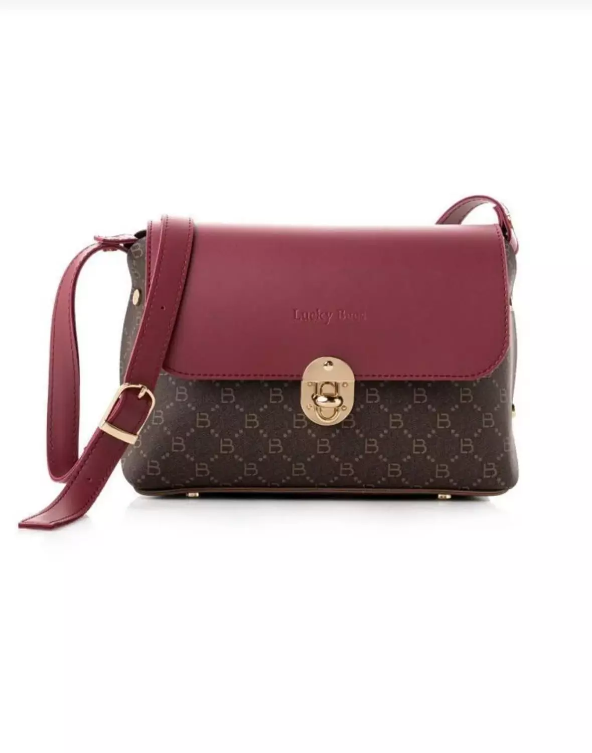Burgundy & Brown Signature Bag image