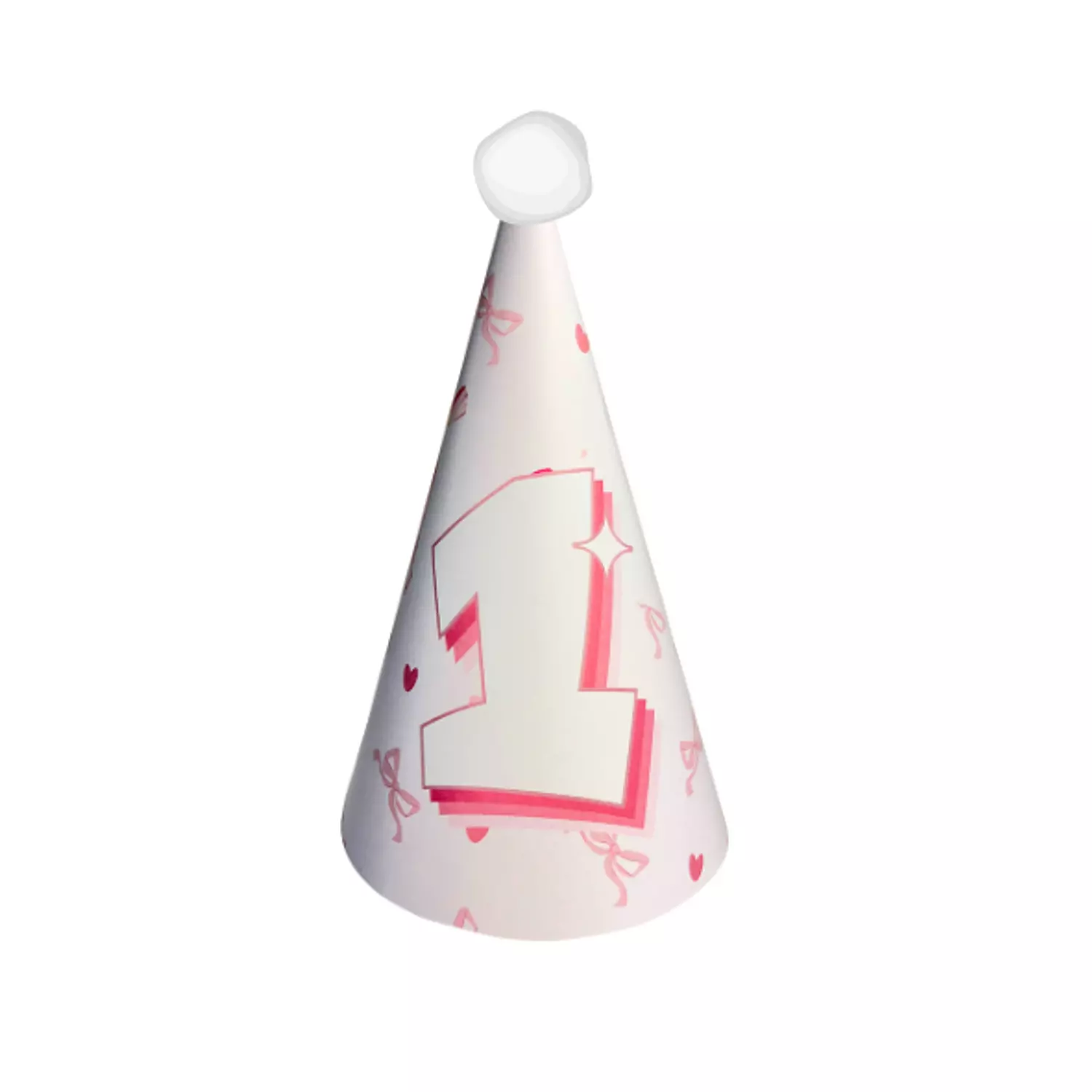 1st Birthday Pink Bows Hat image