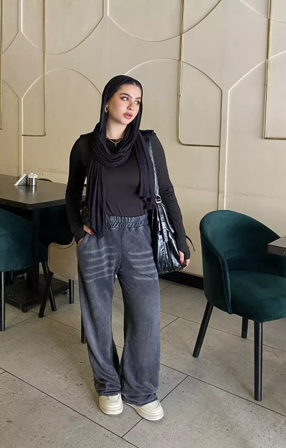 Wide leg washed pants 2