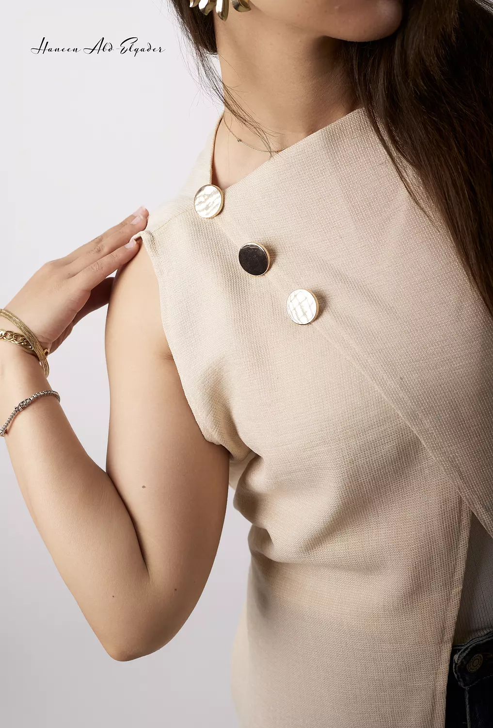 Biege wrap blouse 4
