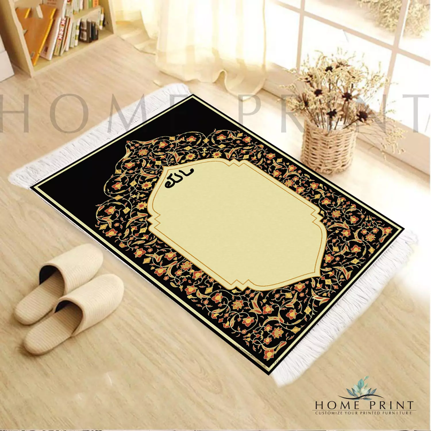 Prayer Mat - Flowers - Islamic Design - Multi Color  image