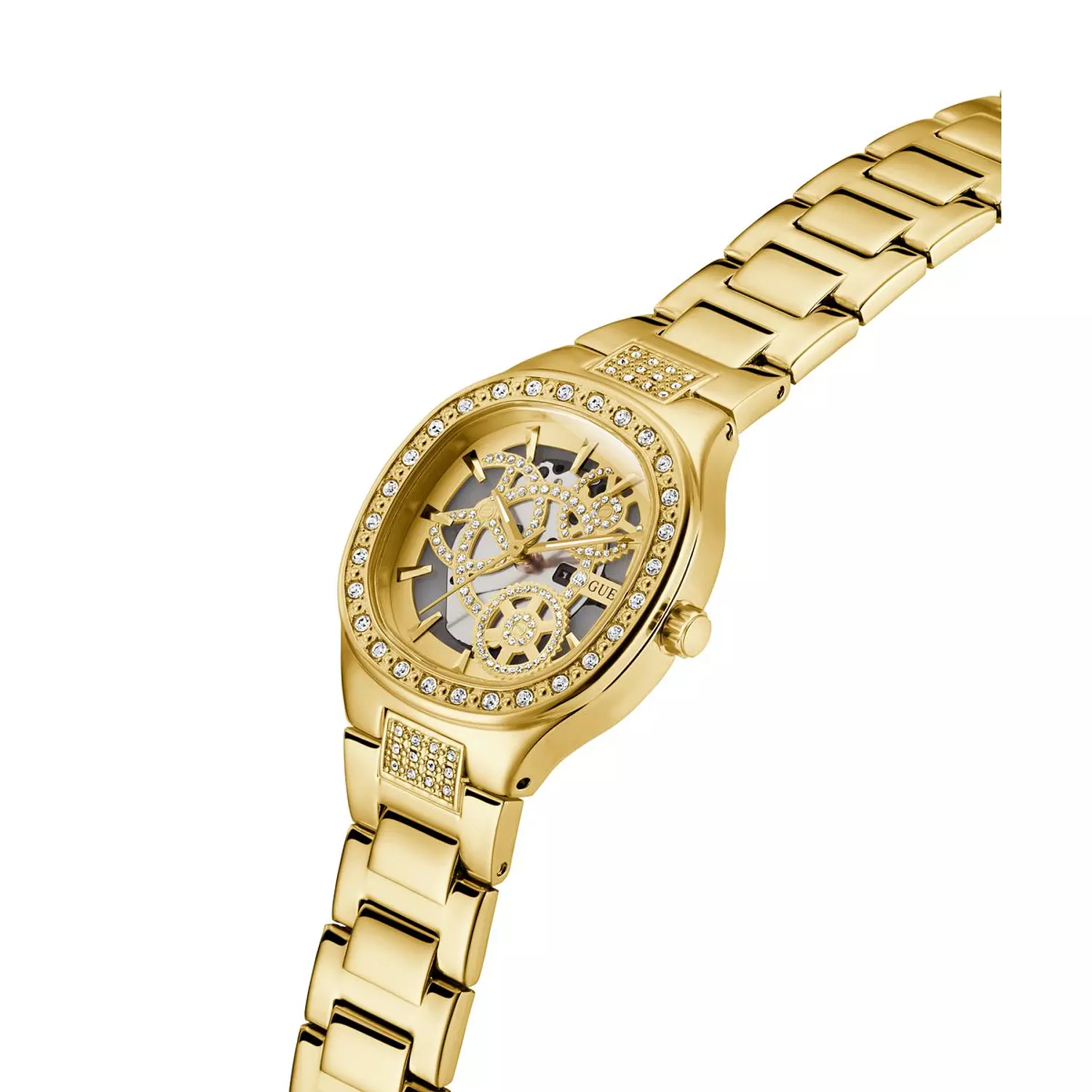 GUESS Ladies Gold Tone Analog Watch Gold Tone Stainless Steel Bracelet GW0941L2 3