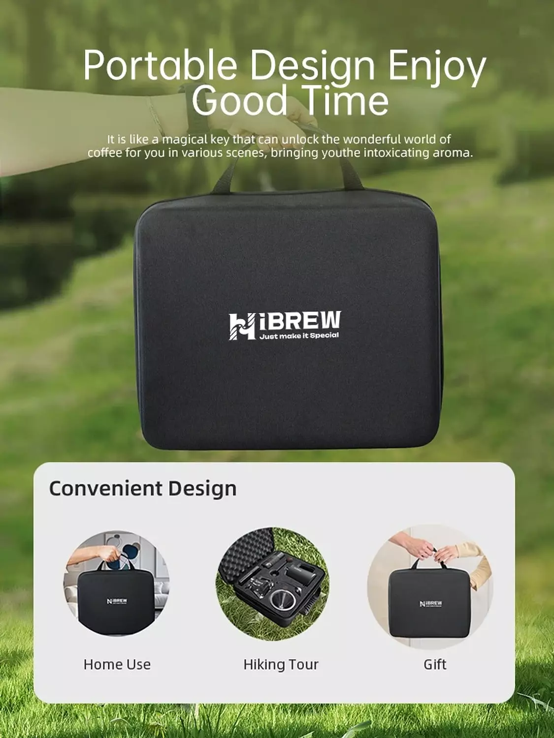  HiBREW Pour Over Coffee Kettles Manual Coffee Grinder Coffee Maker 8 pcs Set 12