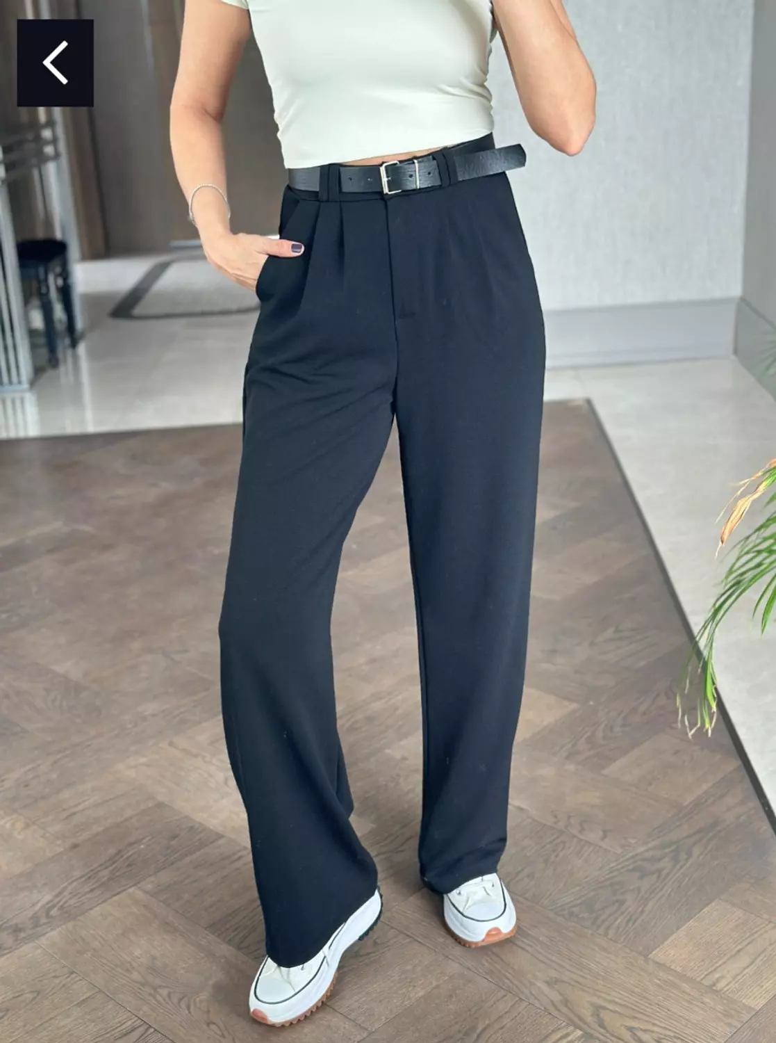 Black Classic Pants Without Belt  2