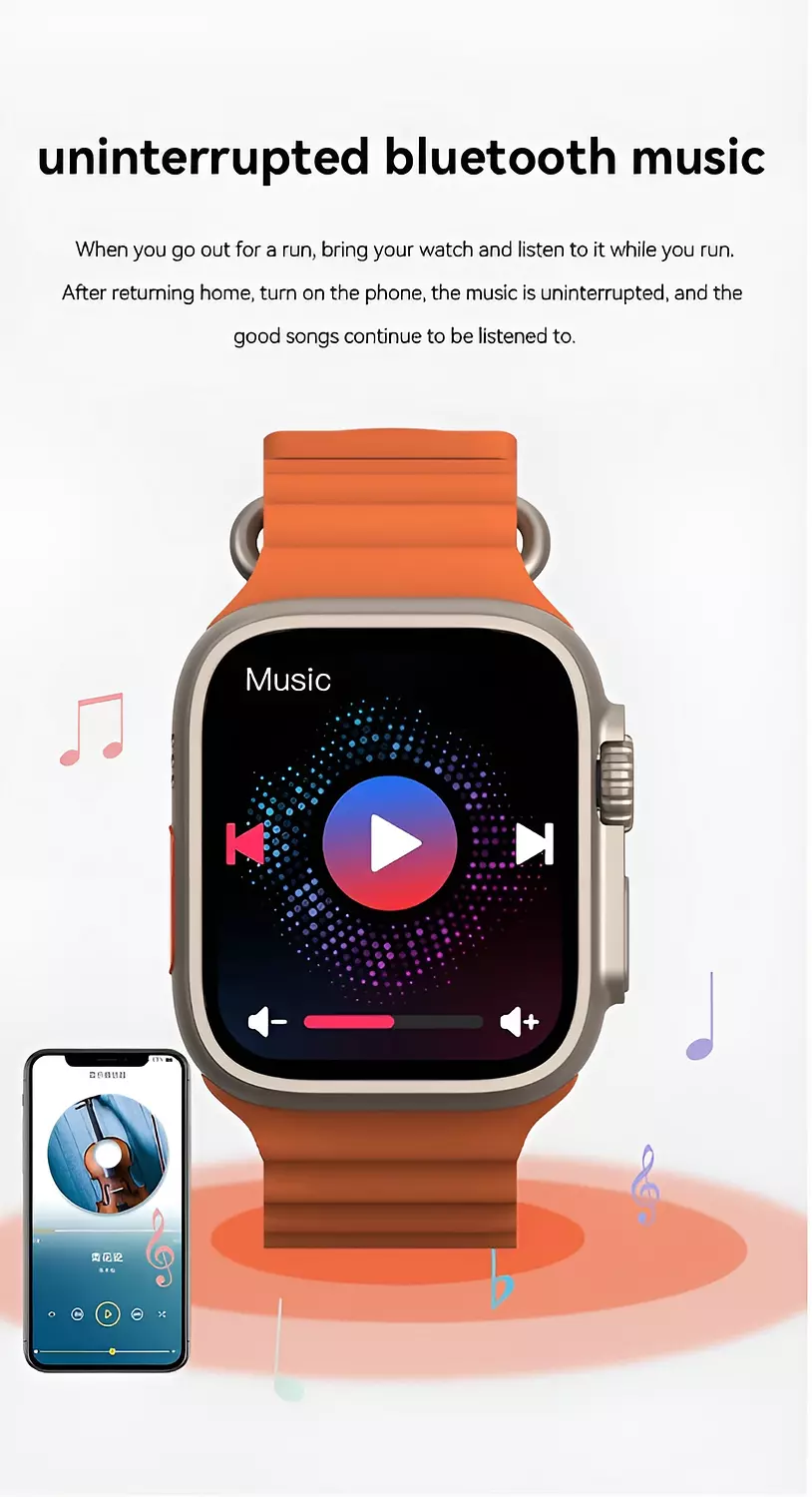 BW8 Ultra Smart Watch with 2.08-inch HD Screen, NFC Support, Wireless Charging, and Water Resistant 2