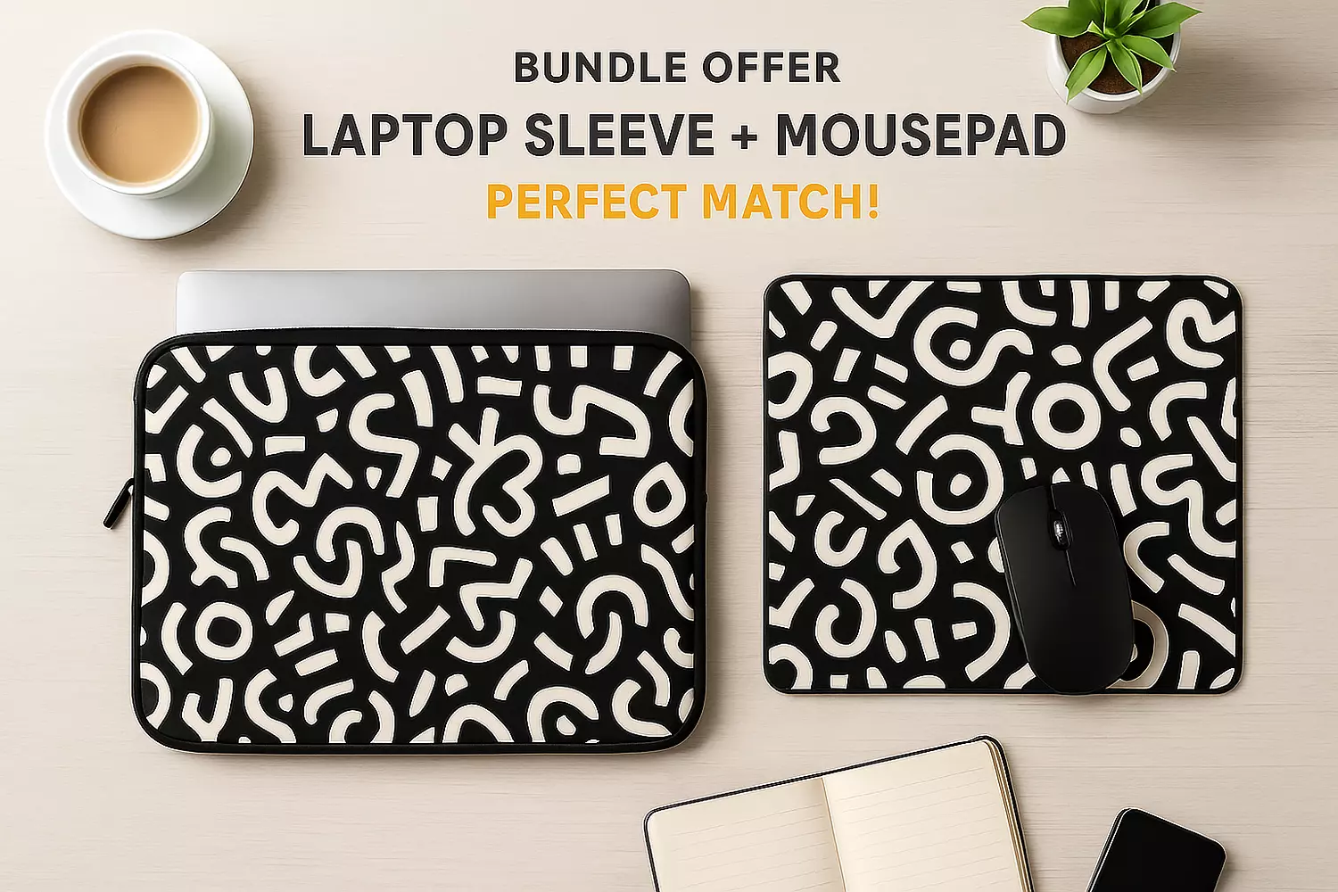 Black & White Doodles Bundle image