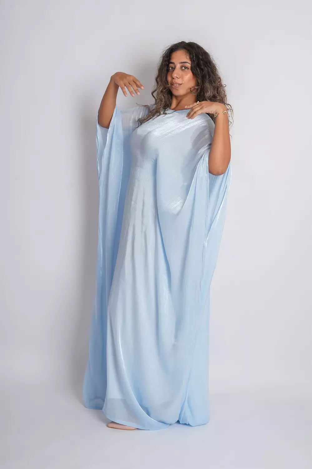 Baby Blue Butterfly Abaya 10