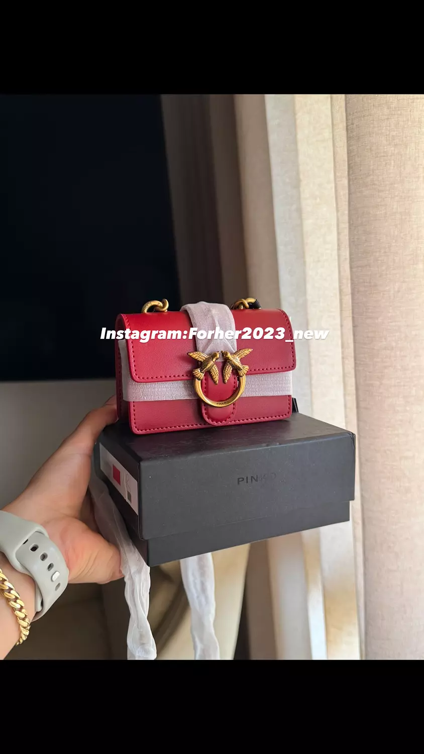 Micro Love Bag One Simply RUBI RED-ANTIQUE GOLD 1