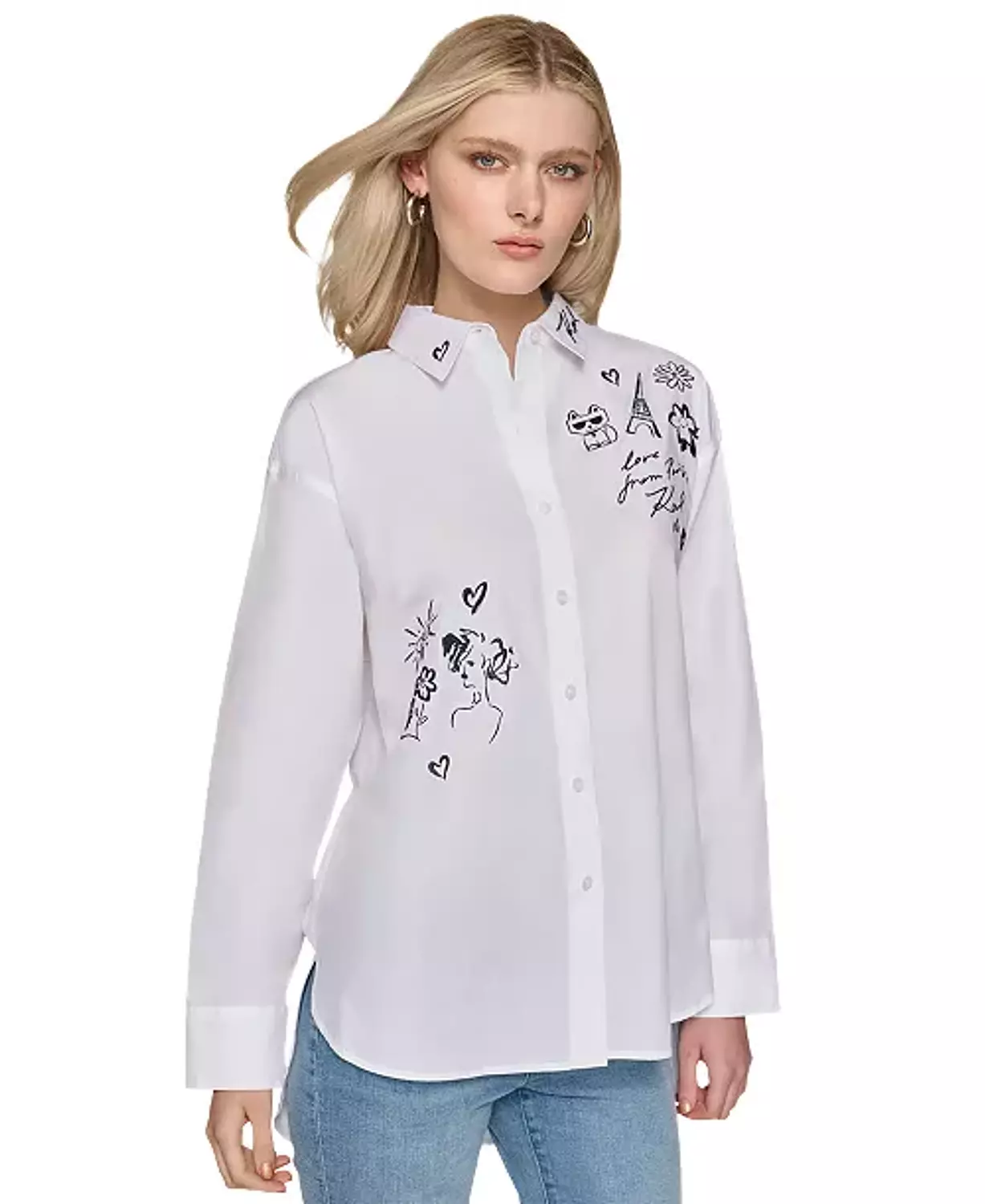 Karl-Inspired Paris Sketch Shirt – Size Medium (Back Plain) image