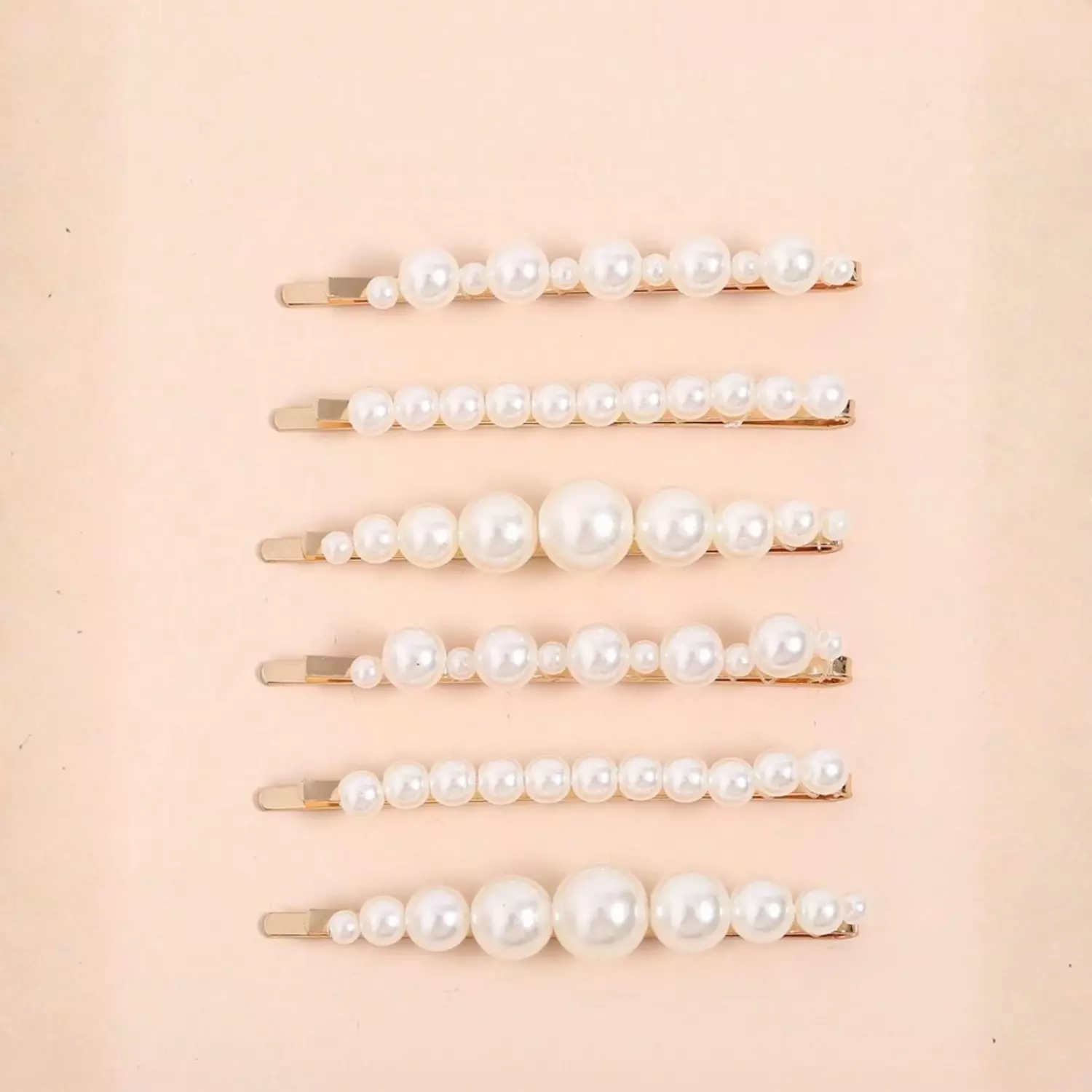 6 Pc Faux Pearl Hair Pin Set image